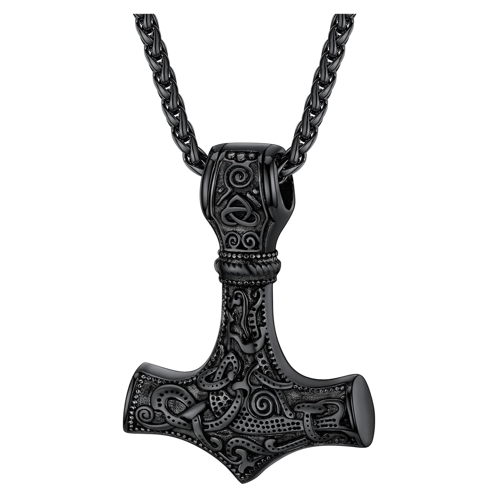 Collar Colgante U7 Martillo de Thor Acero Inoxidable 55.88 cm