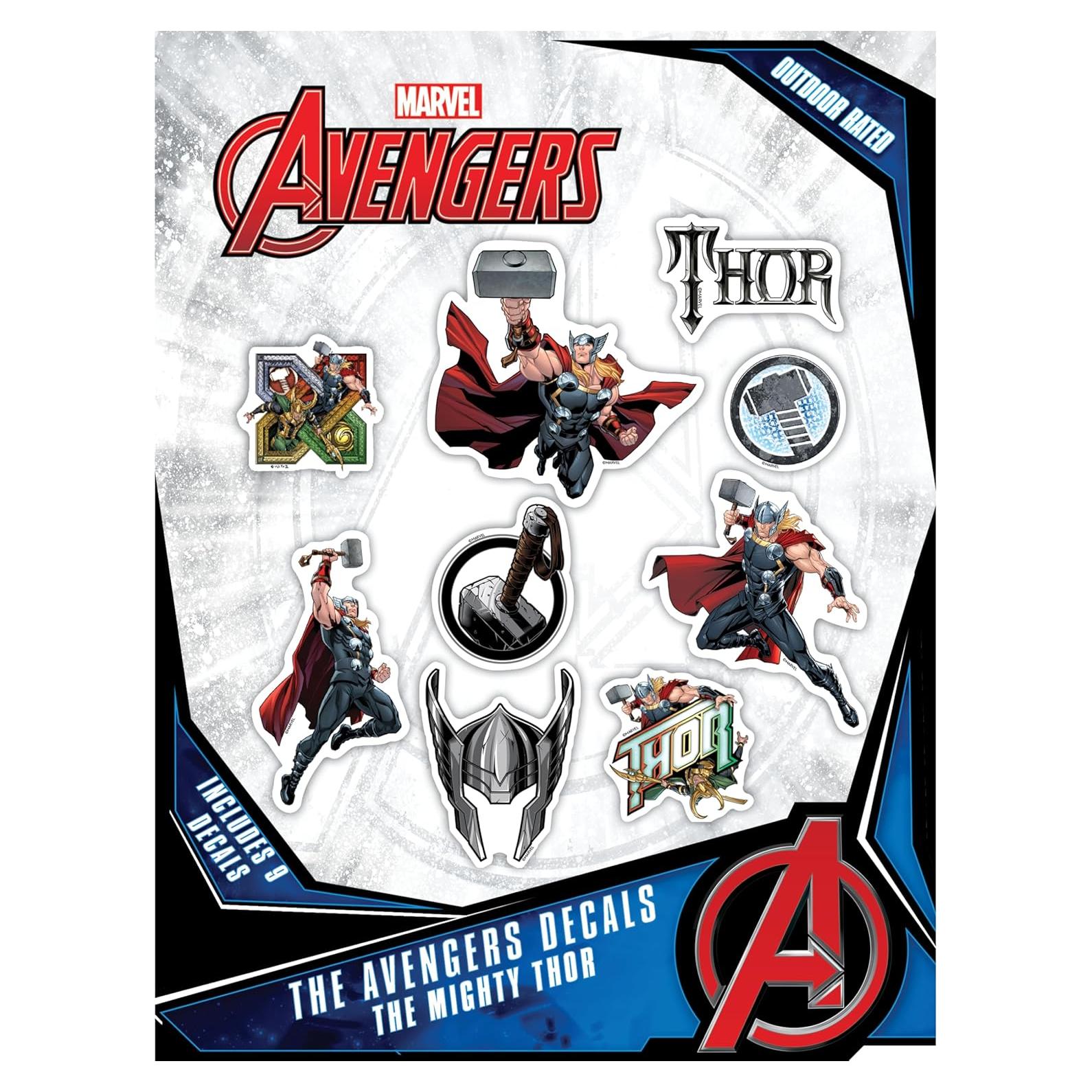 Set de 9 Calcomanías de Vinilo Thor - Stickers Marvel Resistentes