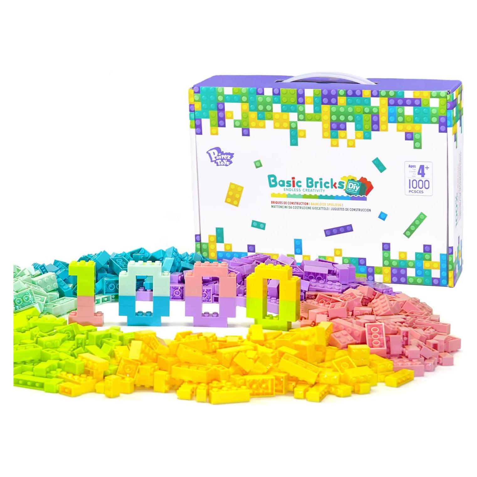 Juego de Bloques de Construcción Pairez Toys 1000 Piezas Pastel