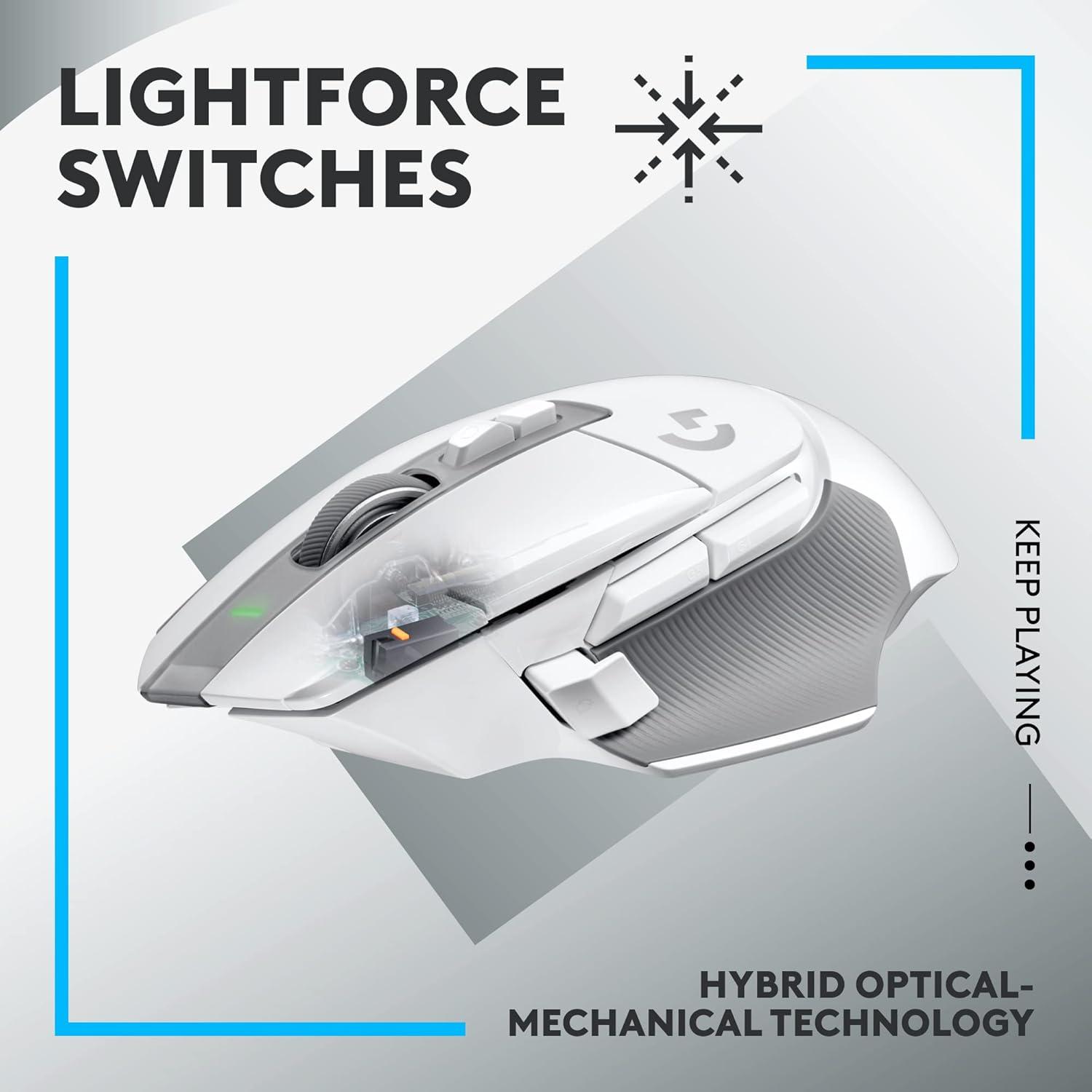 Logitech G502 X LIGHTSPEED Ratón Inalámbrico Blanco - HERO 25K