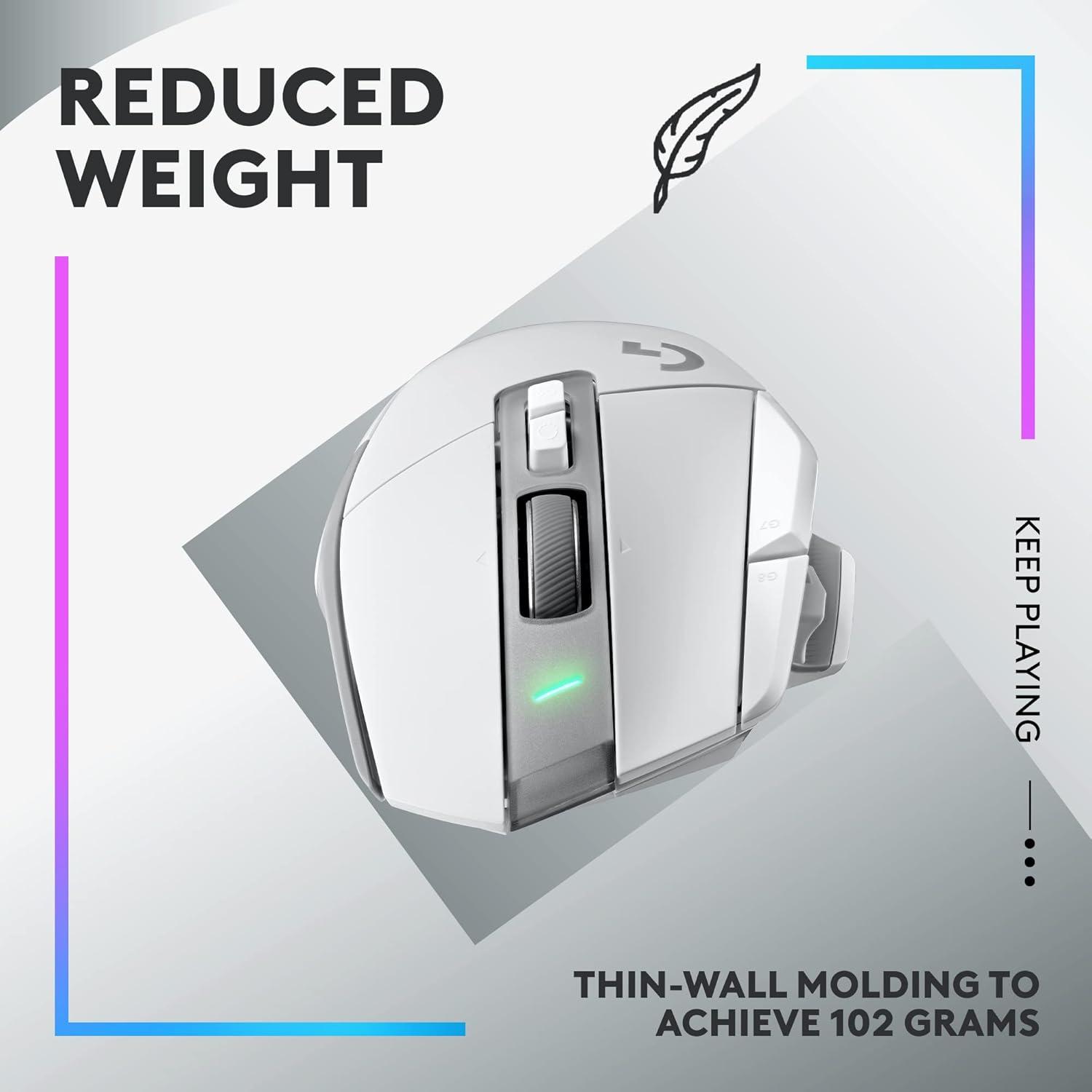 Logitech G502 X LIGHTSPEED Ratón Inalámbrico Blanco - HERO 25K