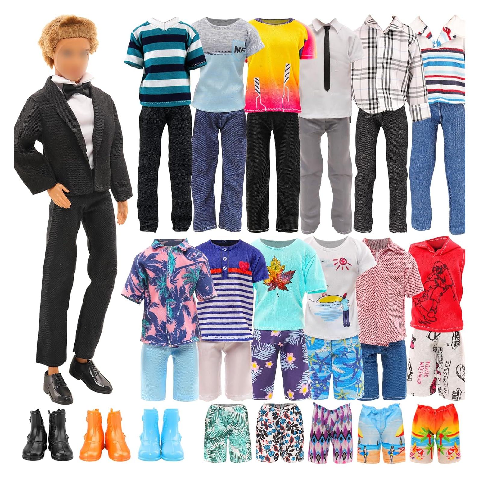 Miunana Lote 12 Ropa y Zapatos para Muñeco Niño