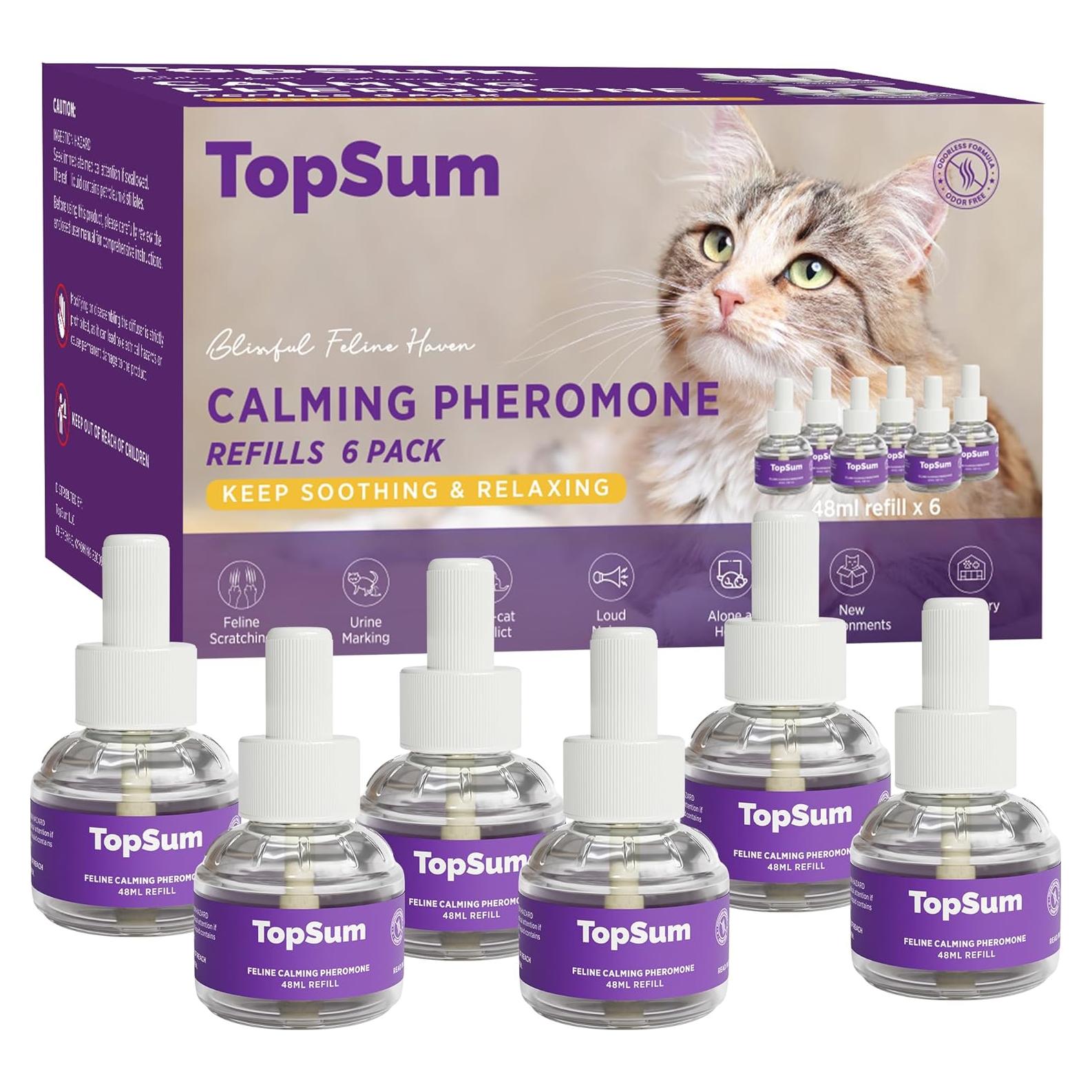 Recargas de Difusor Calmante para Gatos TopSum - 6 Paquetes