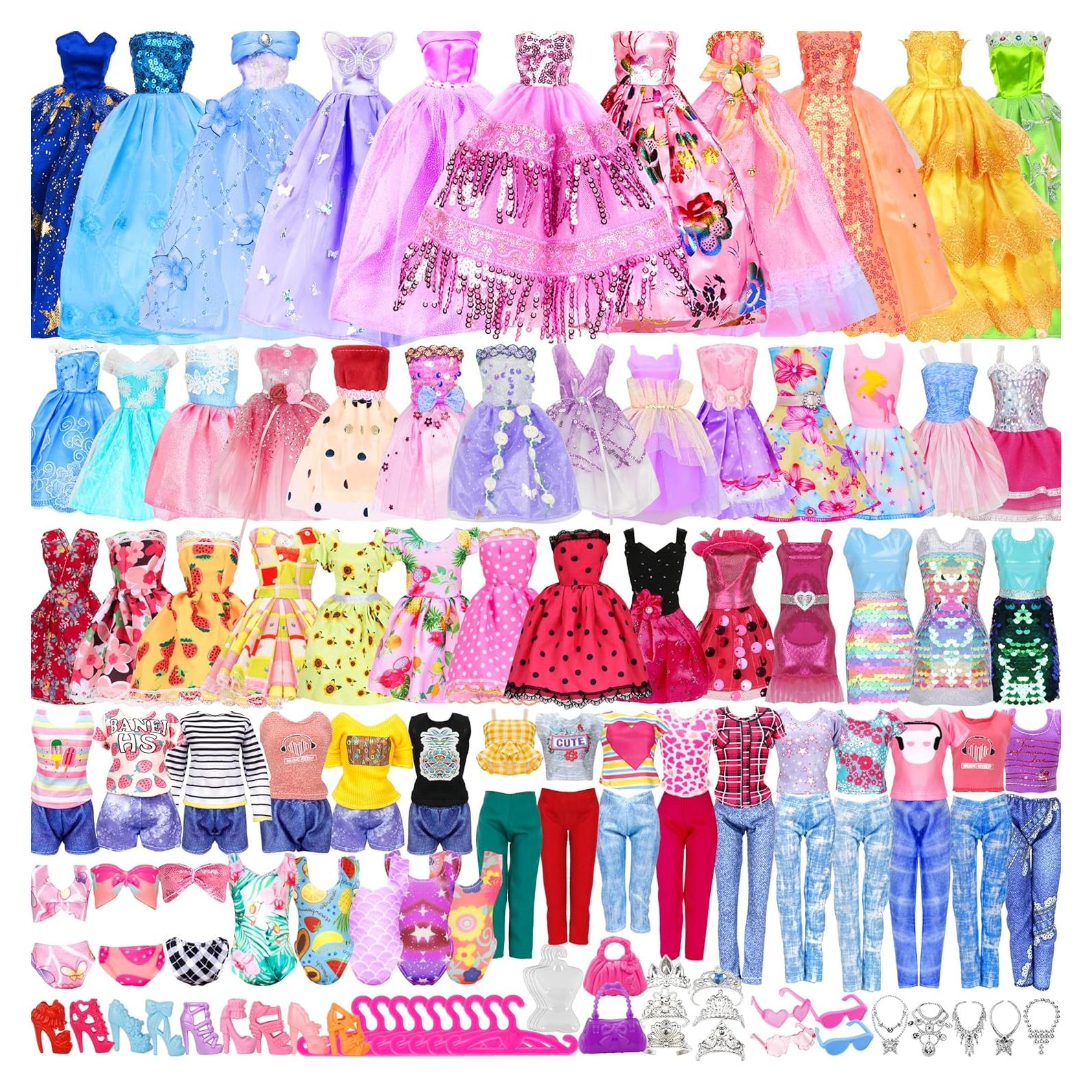 Kit de Ropa y Accesorios para Muñecas Bymore 130 Piezas