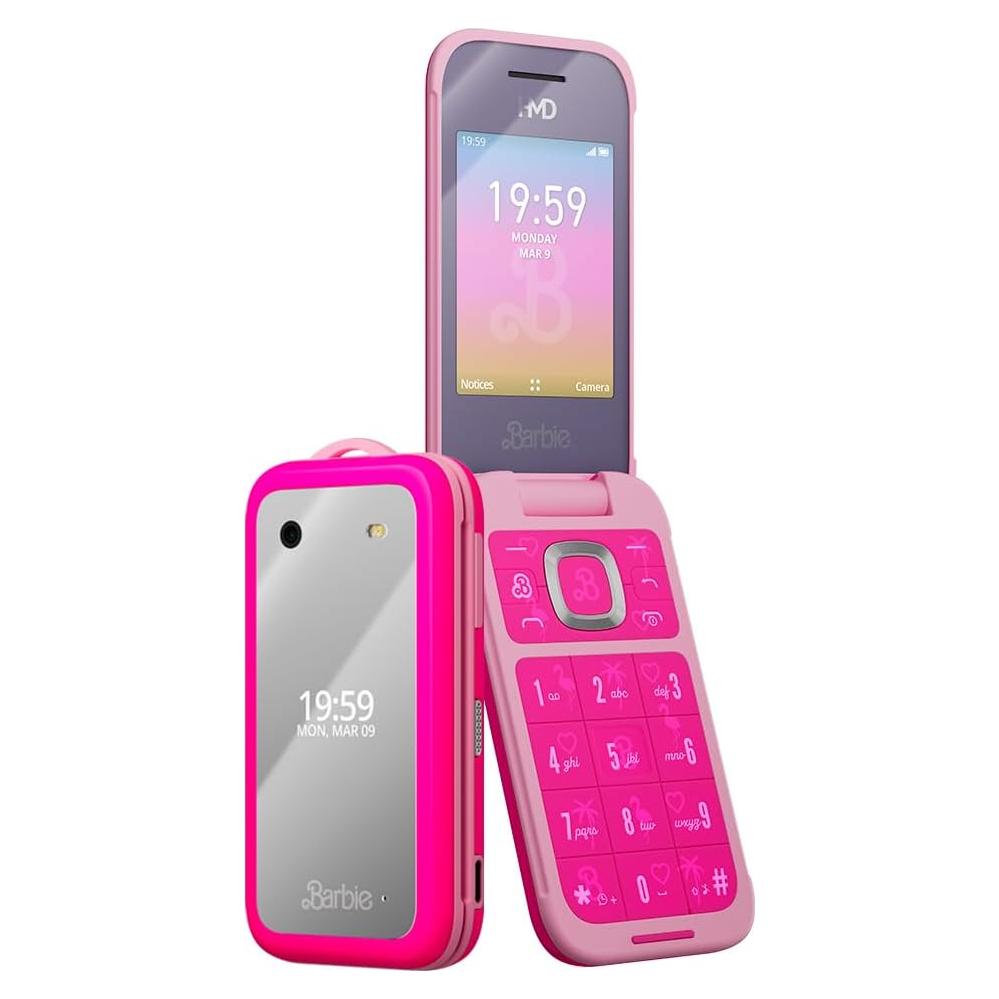 Teléfono Plegable Barbie Rosa Poderoso - KaiOS, 0.25 kg