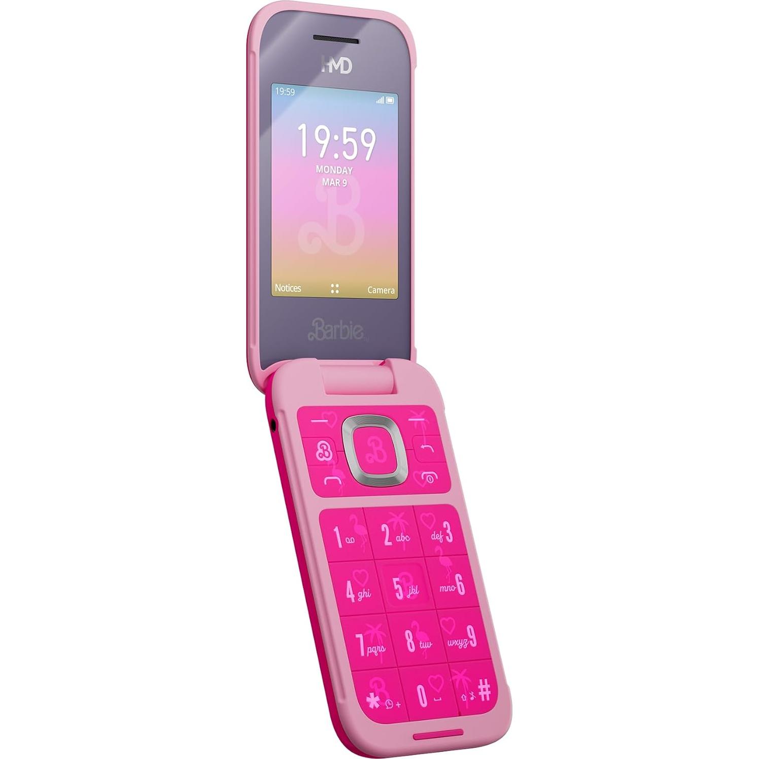 Teléfono Plegable Barbie Rosa Poderoso - KaiOS, 0.25 kg