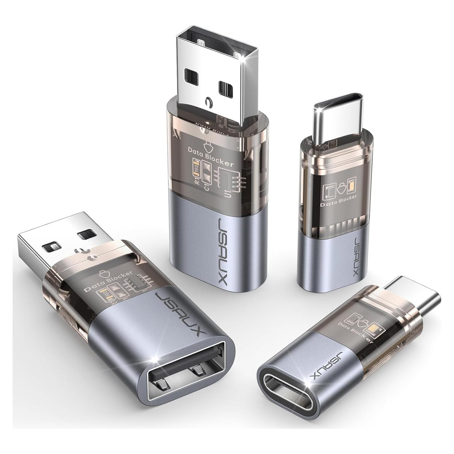 Bloqueador de Datos USB JSAUX Paquete de 4 Carga Segura