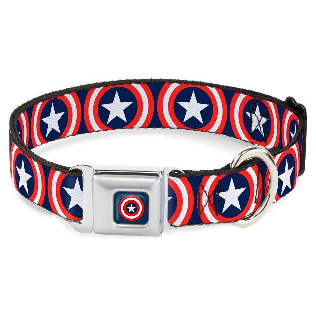 Collar de Perro Buckle-Down Capitán América Azul Marino 3.81 cm