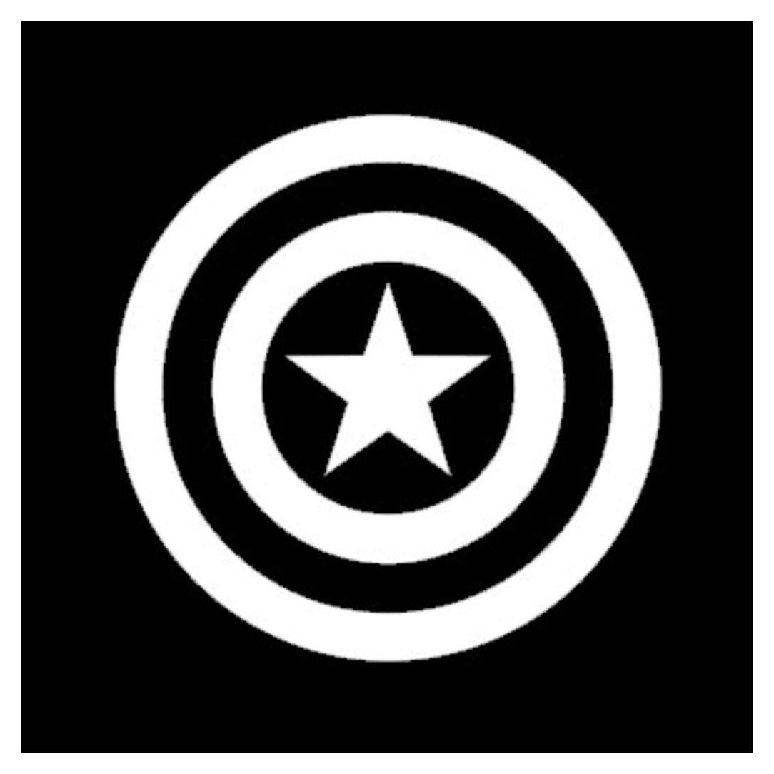 Calcomanía de Vinilo Capitán América CCI212 11.43 cm Blanca