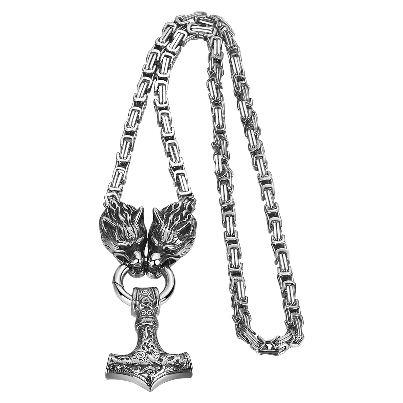Collar Vikingos OIDEA Martillo de Thor Acero Inoxidable 61 cm