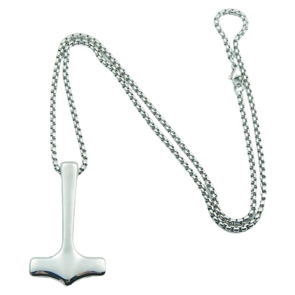 Collar Amuleto Martillo de Thor Acero Inoxidable 30x50mm