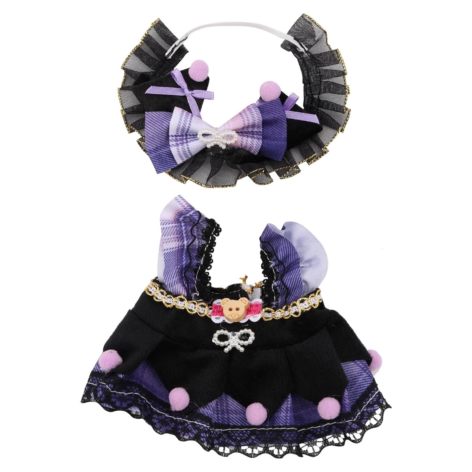 Conjunto de Ropa de Muñeca 17cm Genérico Púrpura Accesorios