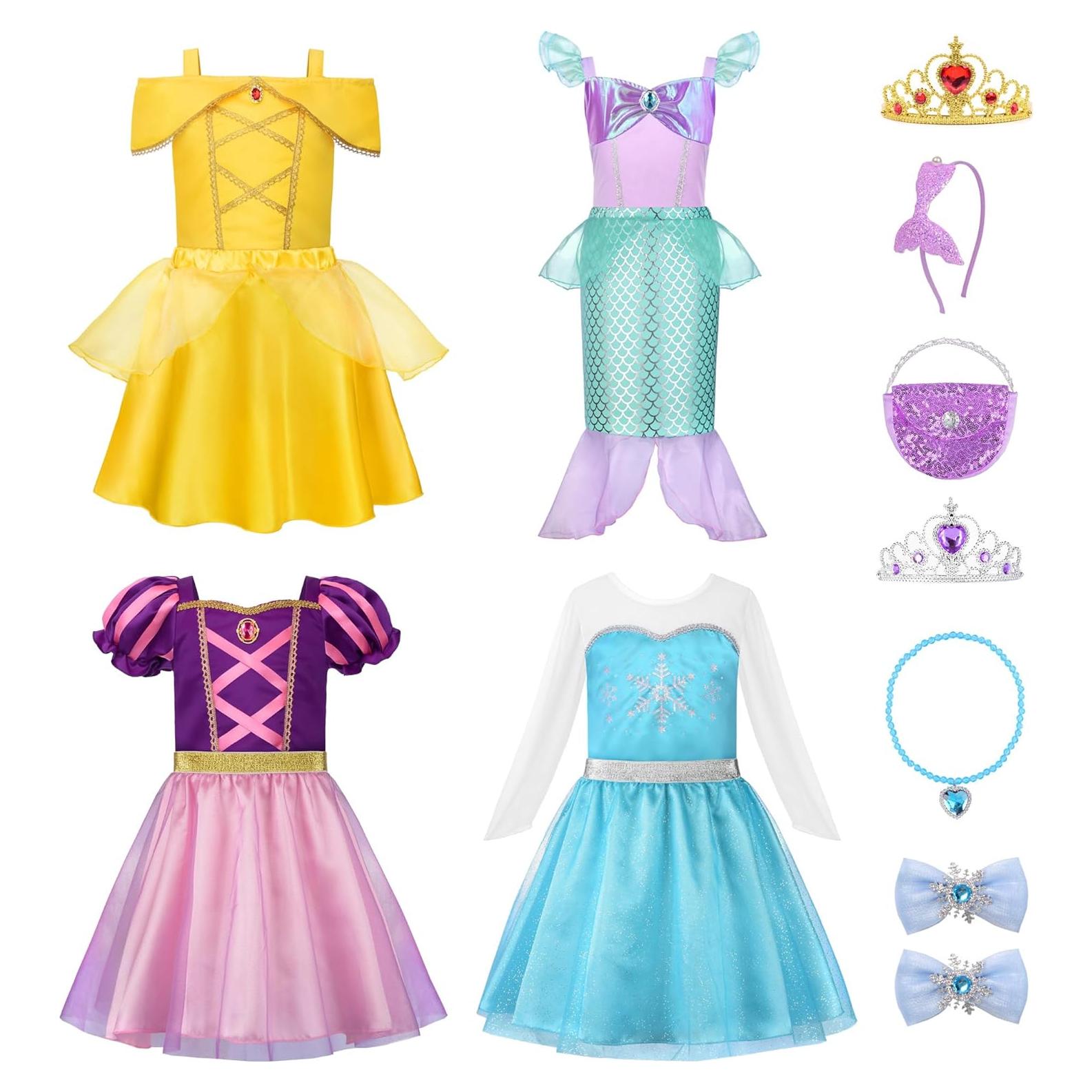 Vestido de Princesa ReliBeauty para Niñas 3-8 Años con Accesorios