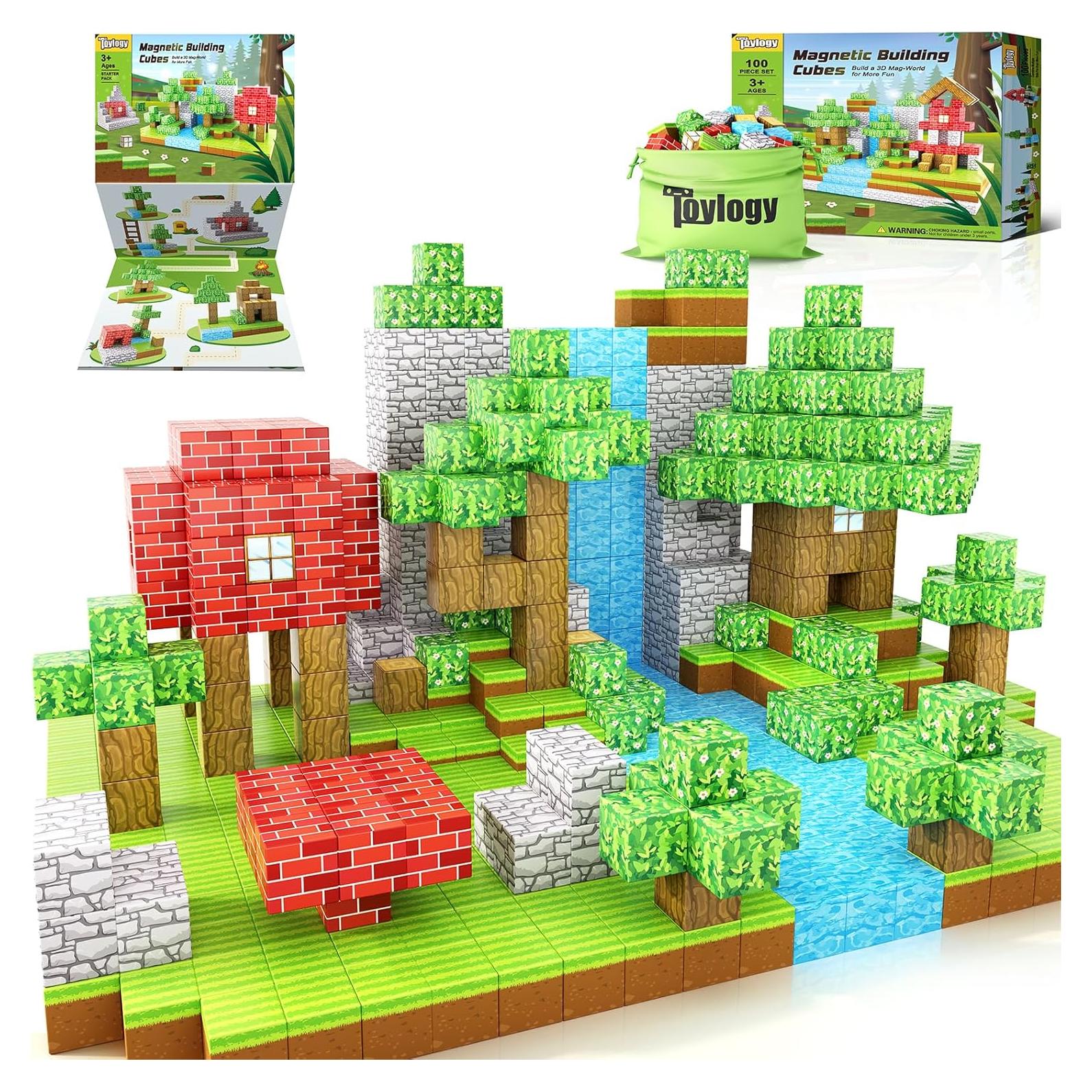 Set de 100 Bloques Magnéticos Toylogy para Niños 3+ Años