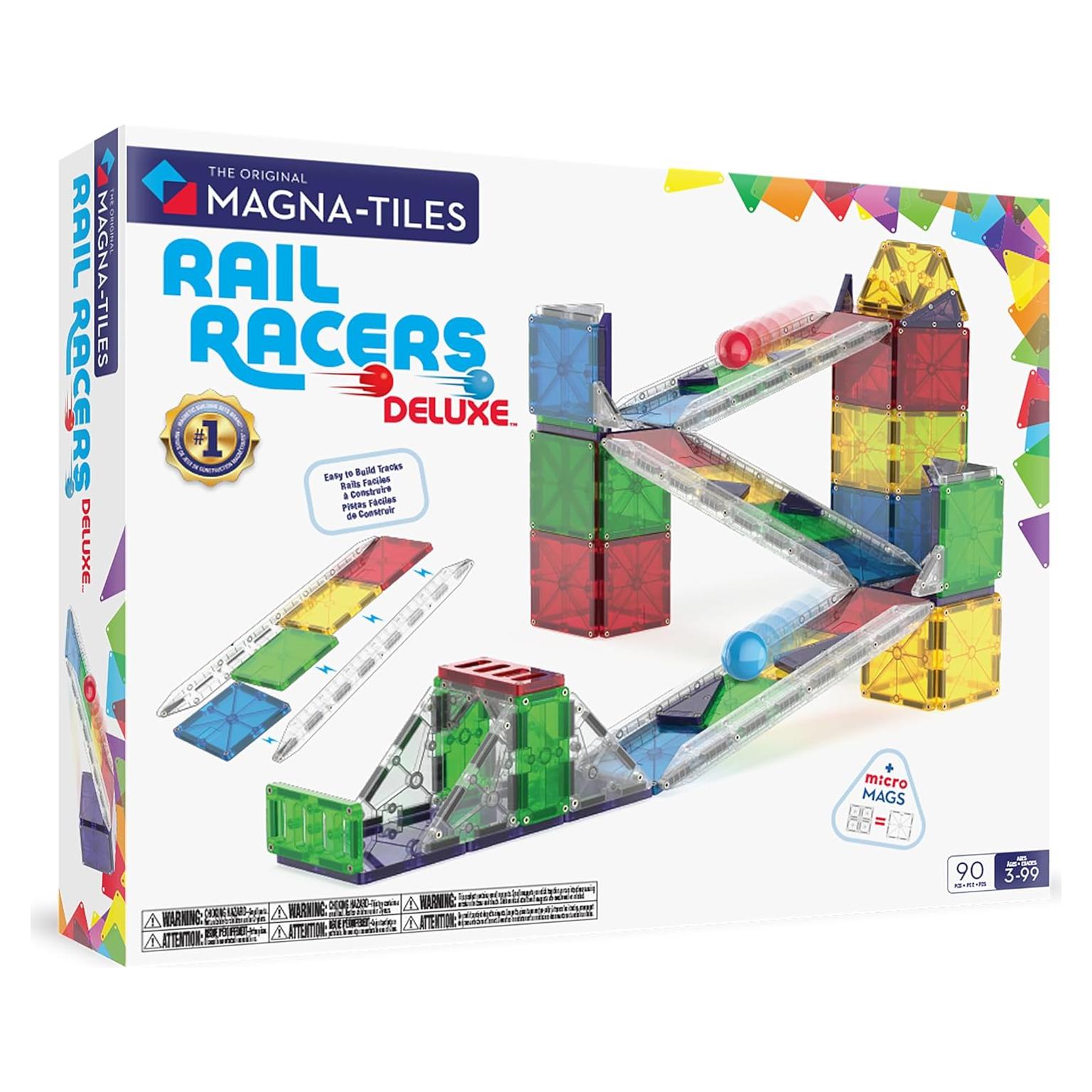 Set Deluxe de Construcción Magnética MAGNA-TILES Rail Racers 90 Piezas