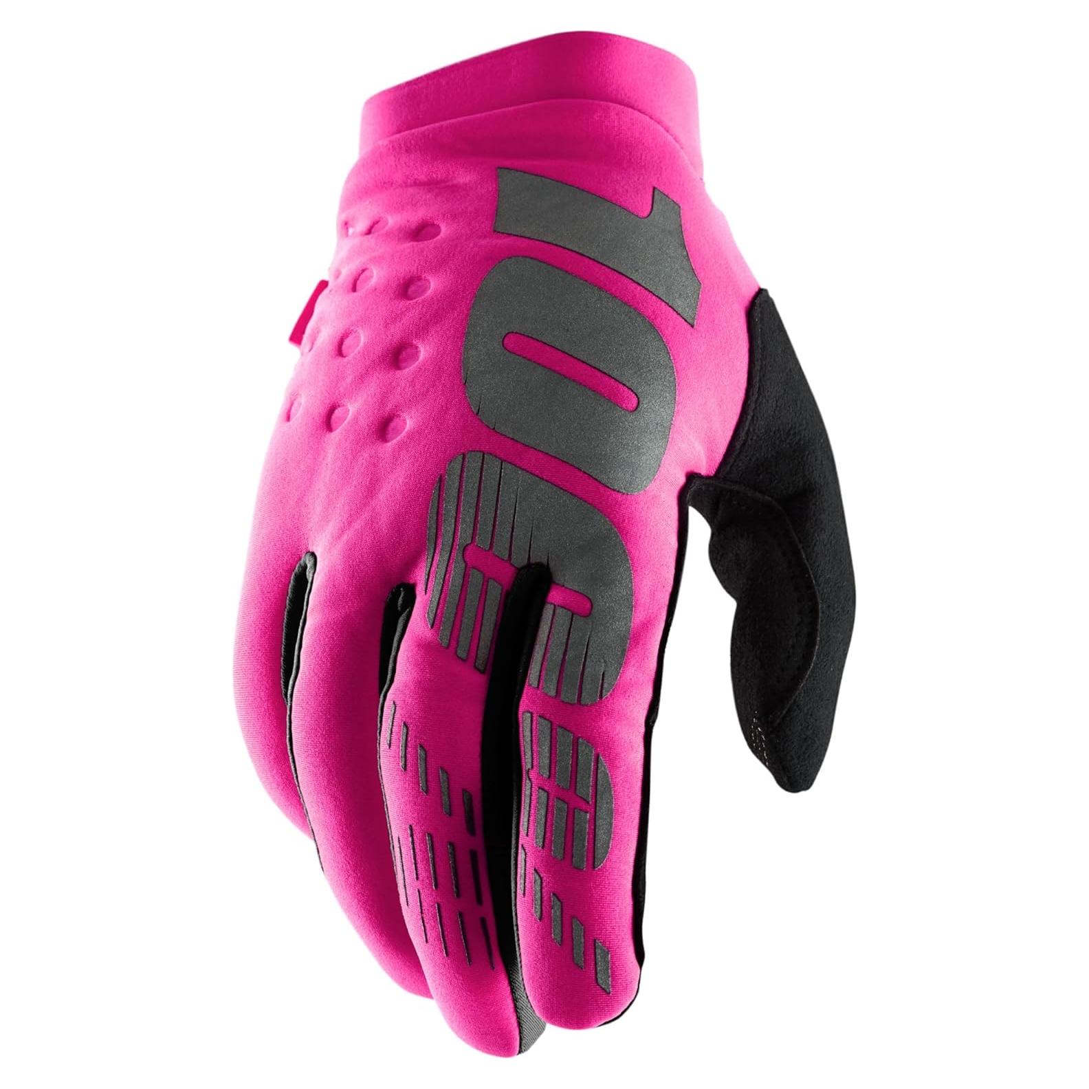 Guantes de Motocross 100% Brisker Rosa Neón L para Mujer