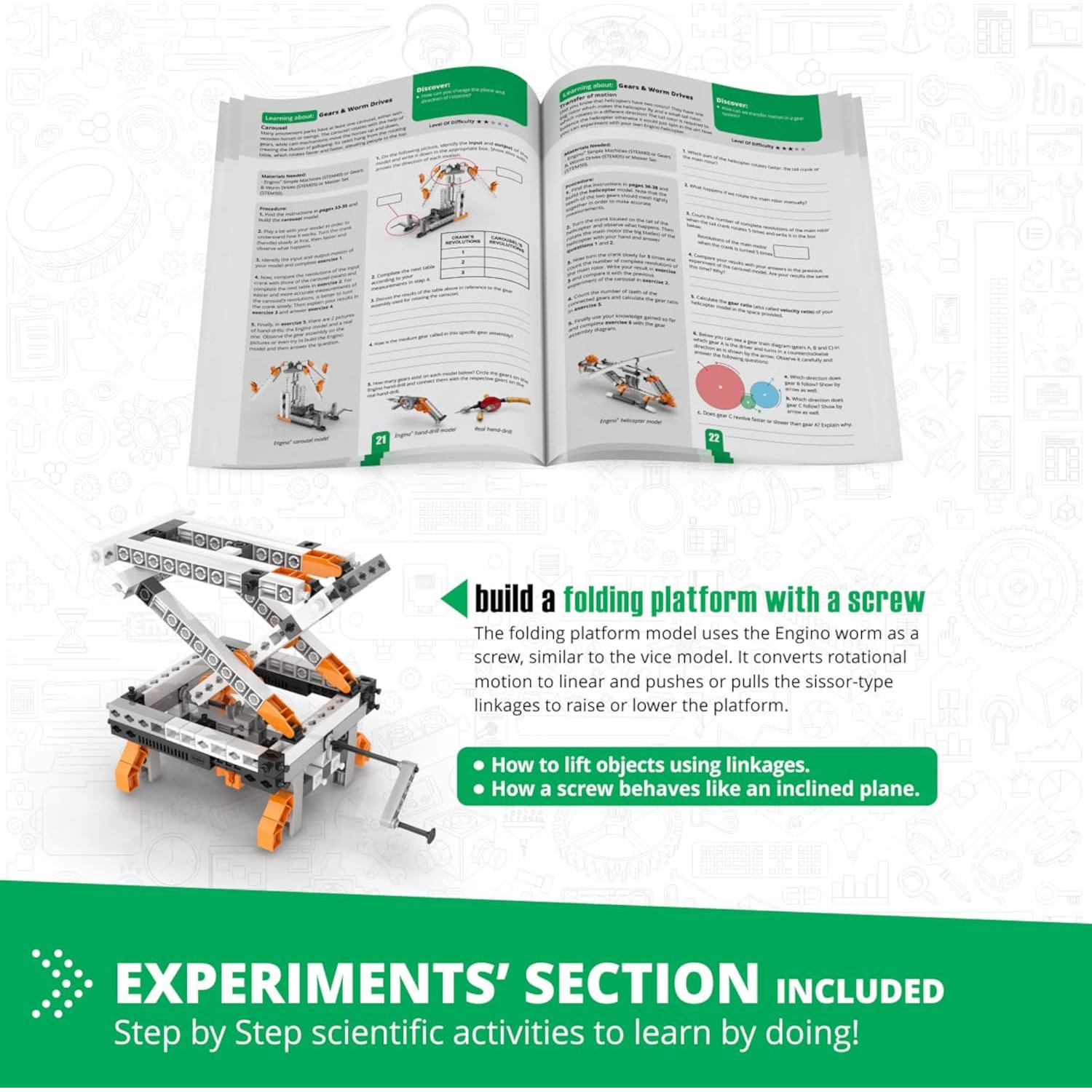 Engino Juguete STEM Construcción 12 Modelos 9+ Engranajes