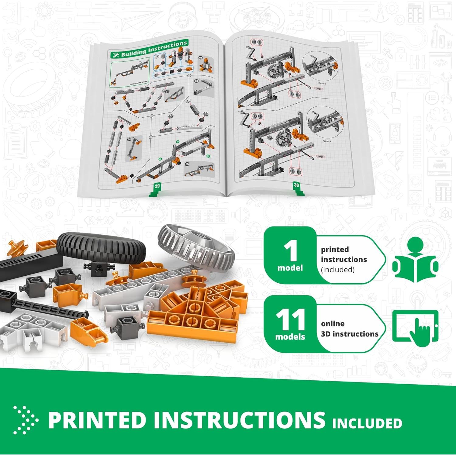 Engino Juguete STEM Construcción 12 Modelos 9+ Engranajes