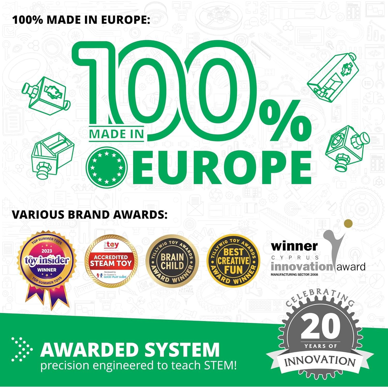 Engino Juguete STEM Construcción 12 Modelos 9+ Engranajes