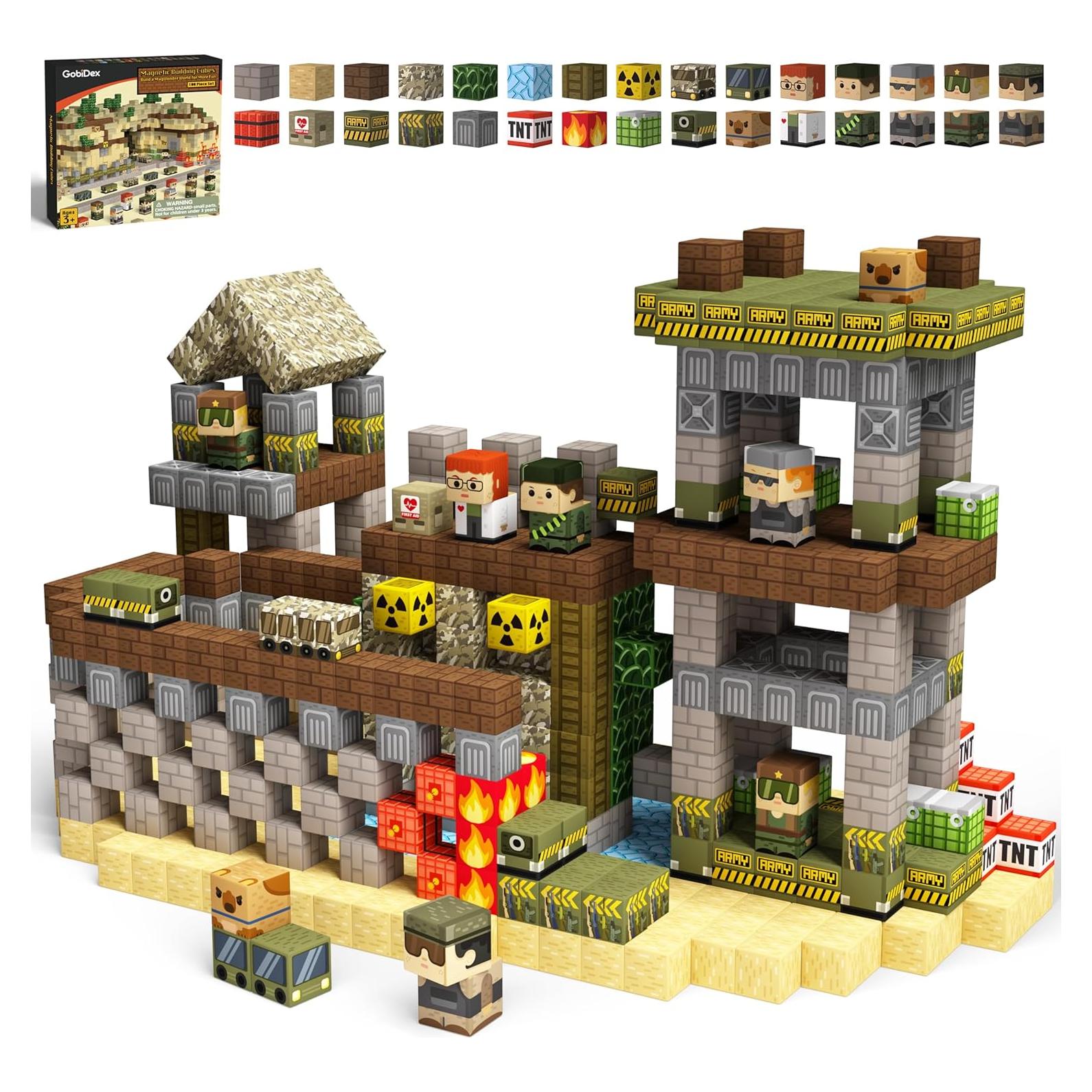 Bloques Magnéticos de Construcción GobiDex 100PCS Ejército 2.54cm