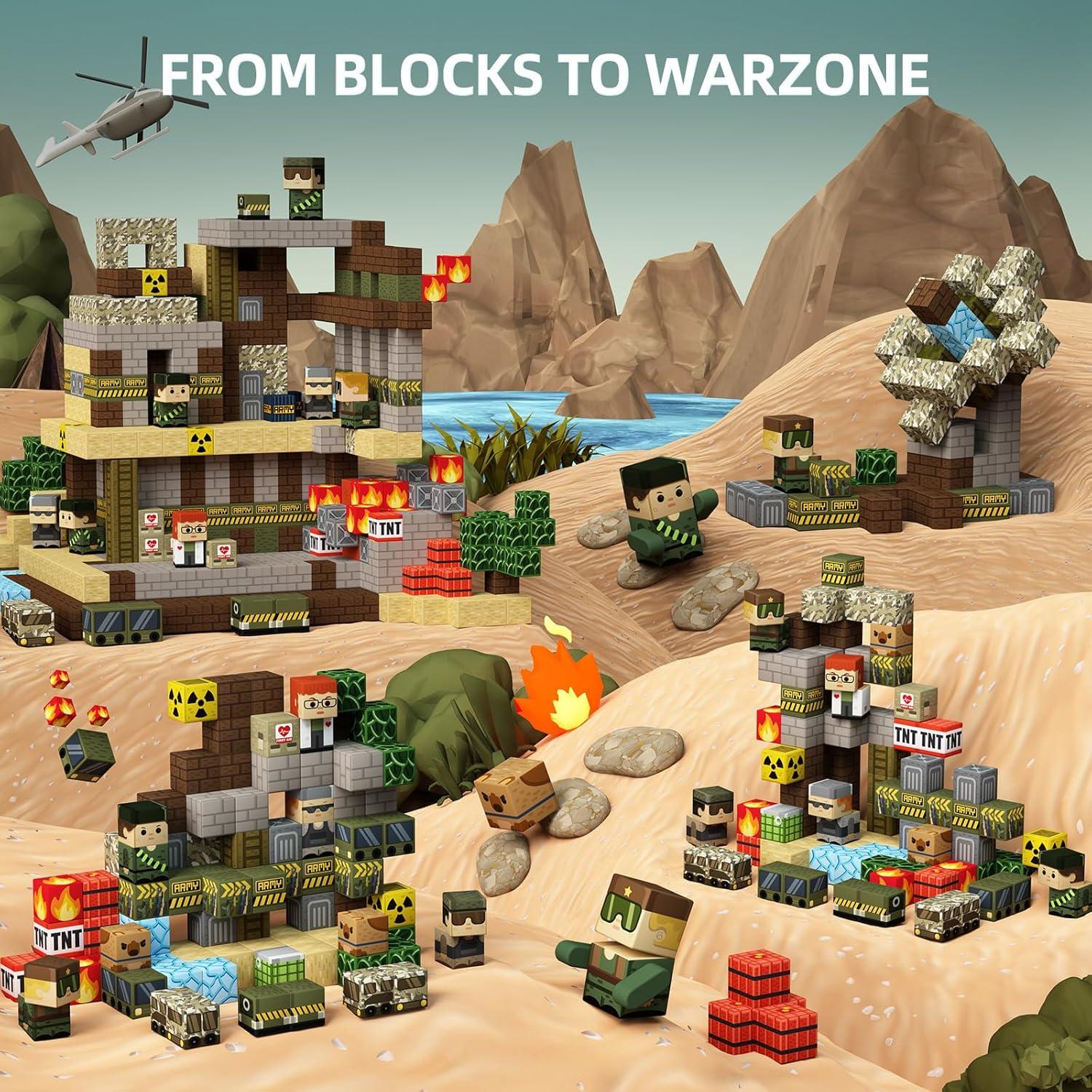 Bloques Magnéticos de Construcción GobiDex 100PCS Ejército 2.54cm