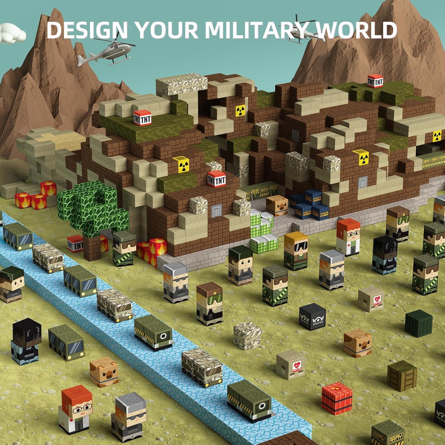 Bloques Magnéticos de Construcción GobiDex 100PCS Ejército 2.54cm