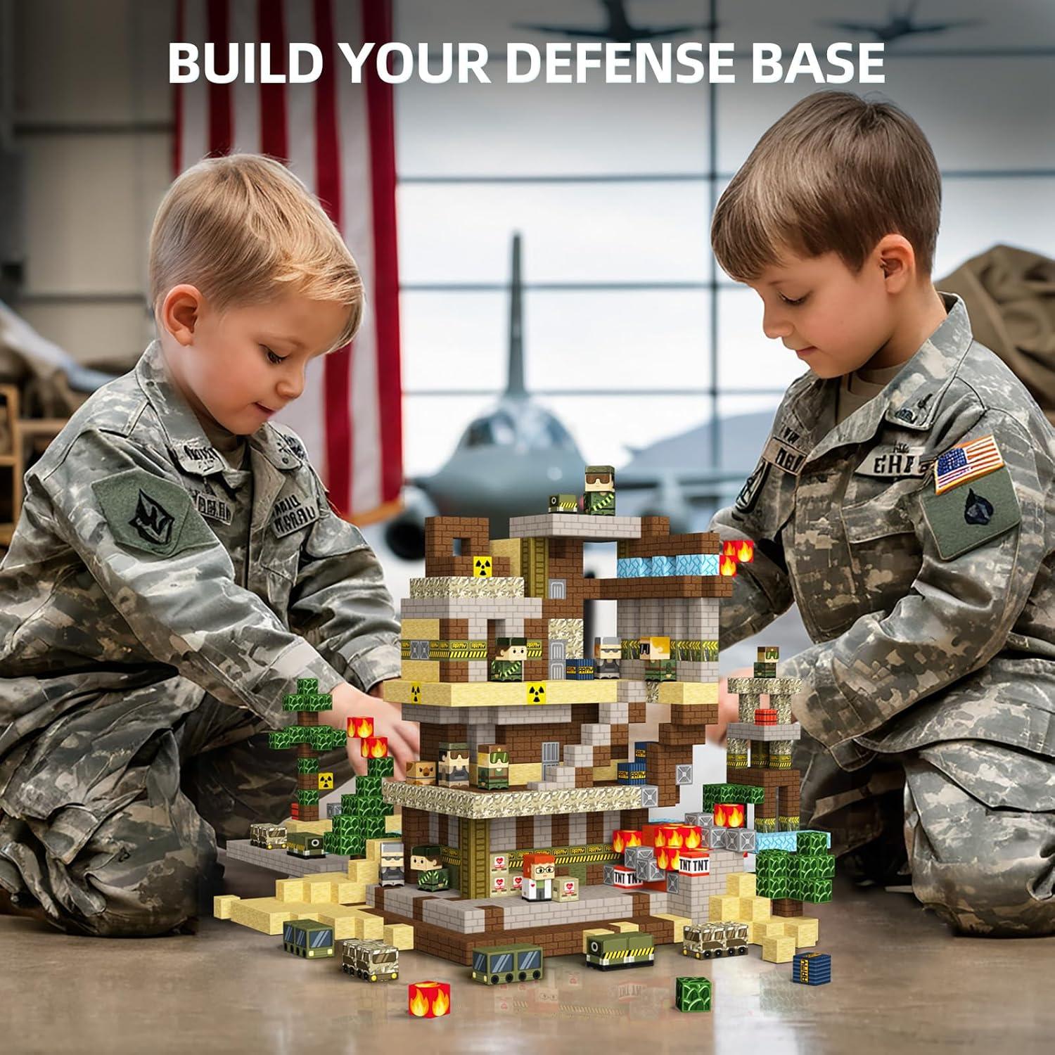 Bloques Magnéticos de Construcción GobiDex 100PCS Ejército 2.54cm