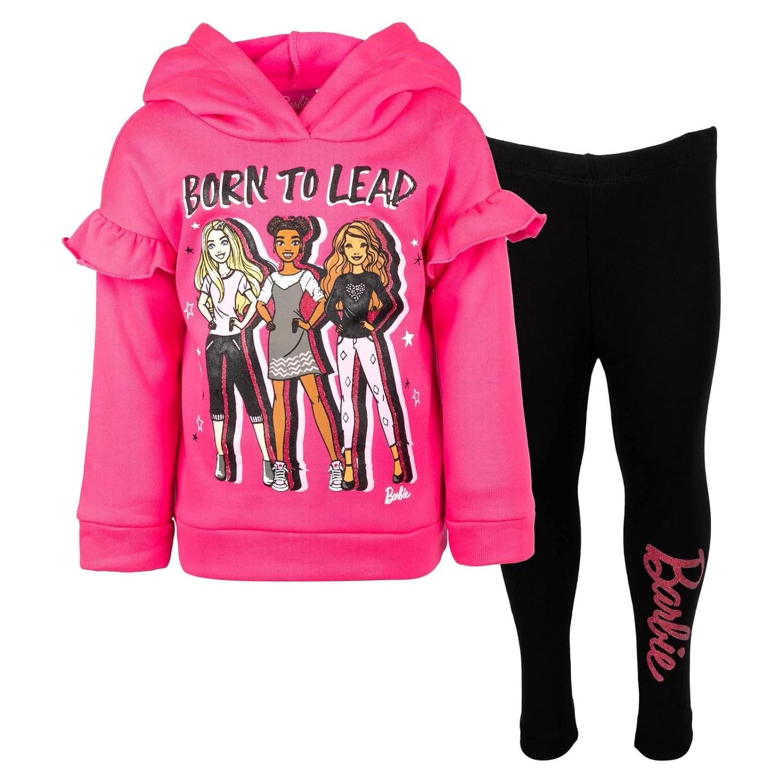 Conjunto sudadera y leggings Barbie para niñas 2T-18-20