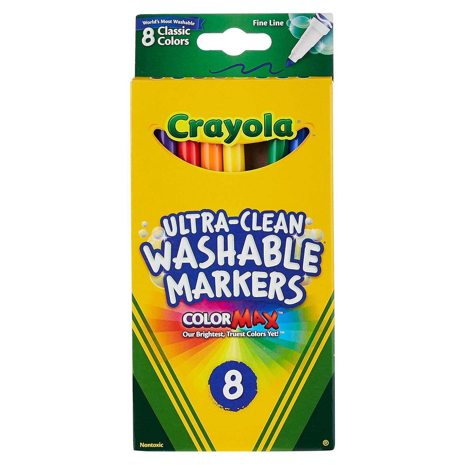 Marcadores Lavables Ultra Clean Crayola, Caja de 8 Colores