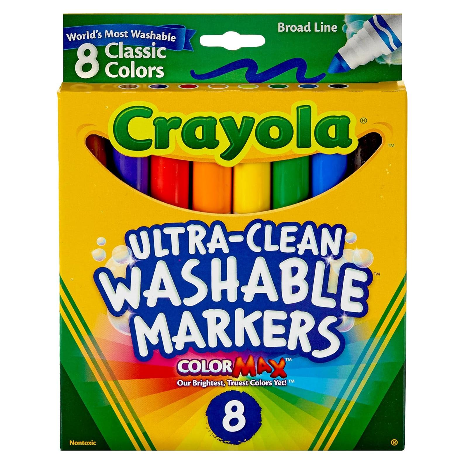 Marcadores Lavables Crayola Ultra-Clean 8 Colores Clásicos