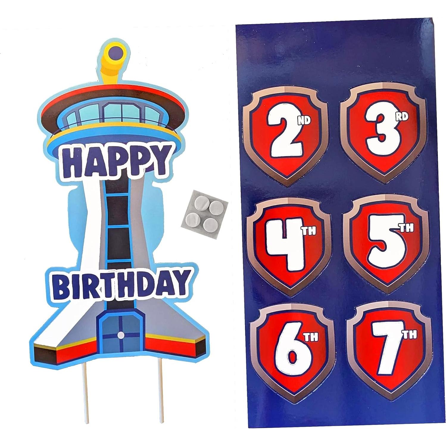 Toppers de pastel de cumpleaños Patrulla Canina - Eco amigables