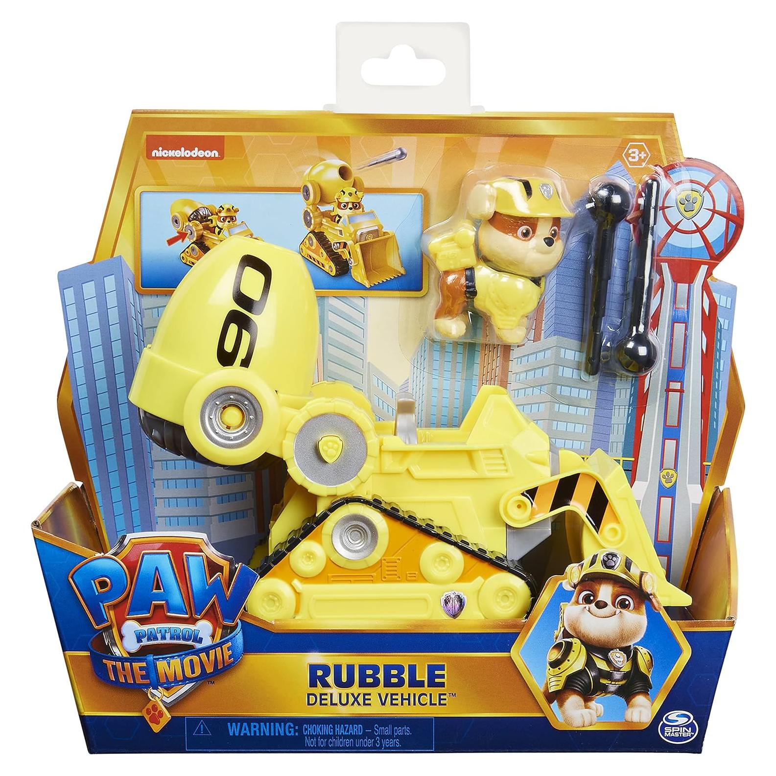 Vehículo Deluxe Paw Patrol Rubble Transformable 10.2x20.3cm