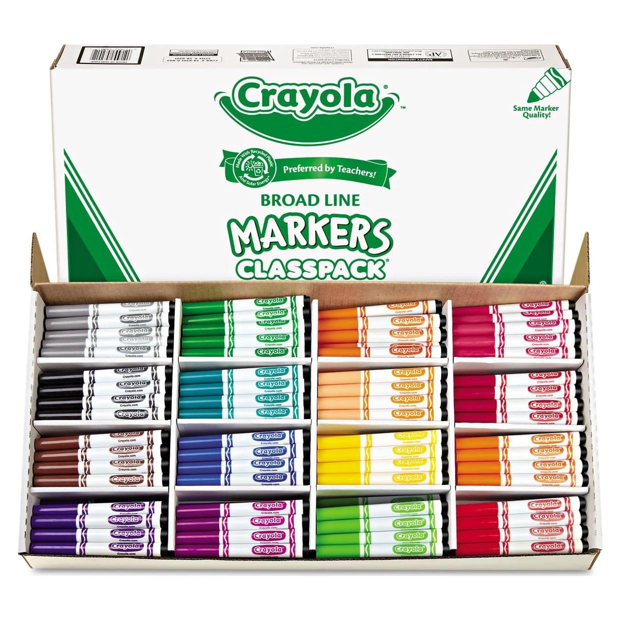 Marcadores Crayola No Lavables Classpack 256 Unidades 16 Colores