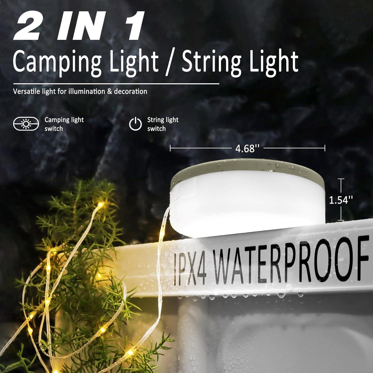 Luz de Cadena DIBMS 10m LED Recargable Impermeable Camping