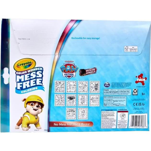 Set de Colorear Metálico Crayola PAW Patrol - 10 Páginas y 5 Marcadores