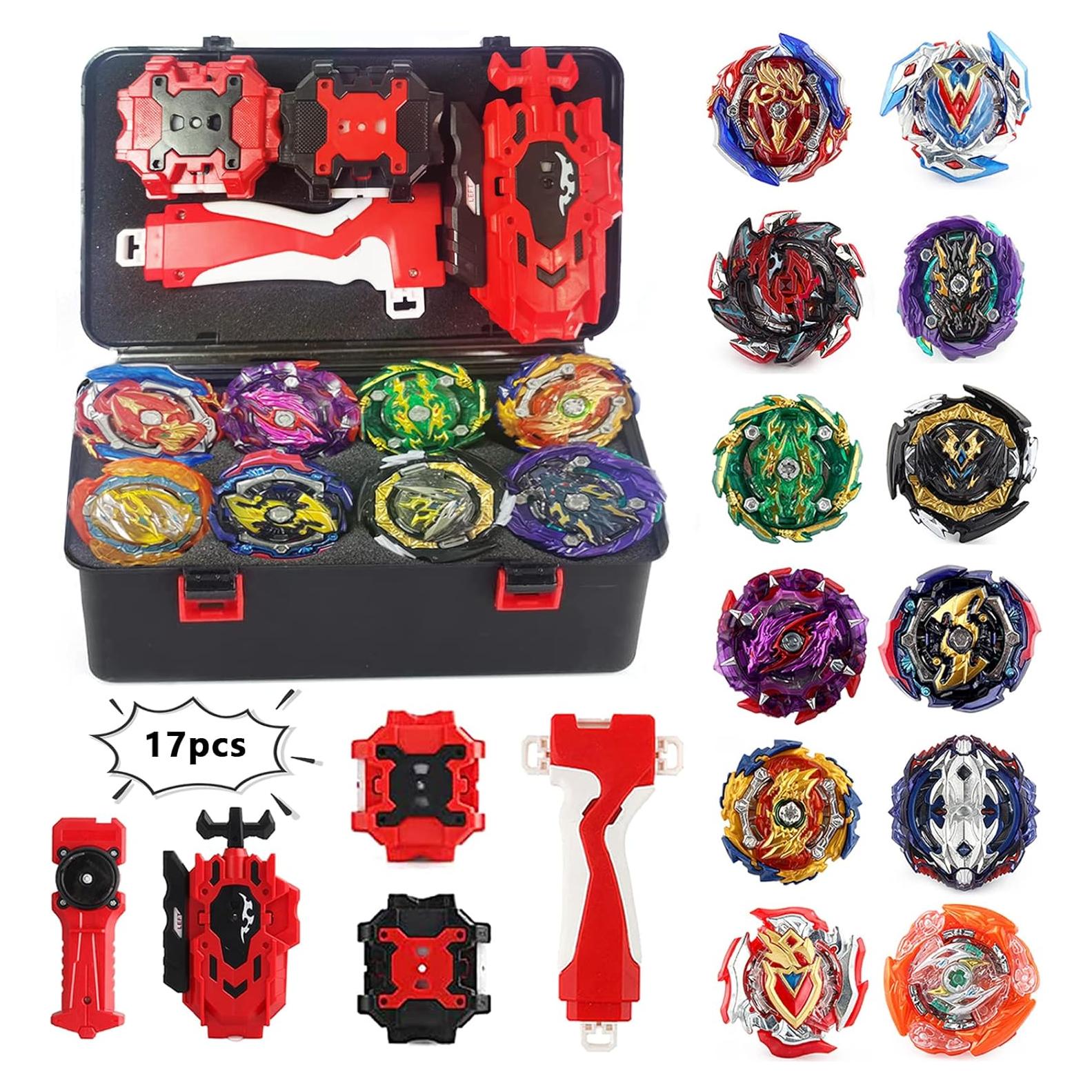 Conjunto de Juguetes Bey Burst Elfnico 12 Trompos y 4 Lanzadores