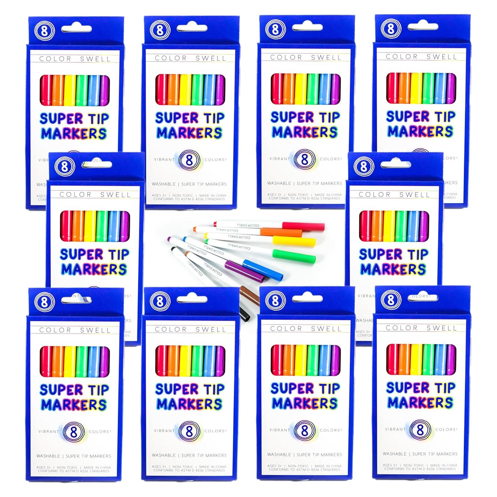 Marcadores Lavables Color Swell Super Tip 80 Colores Paquete 10