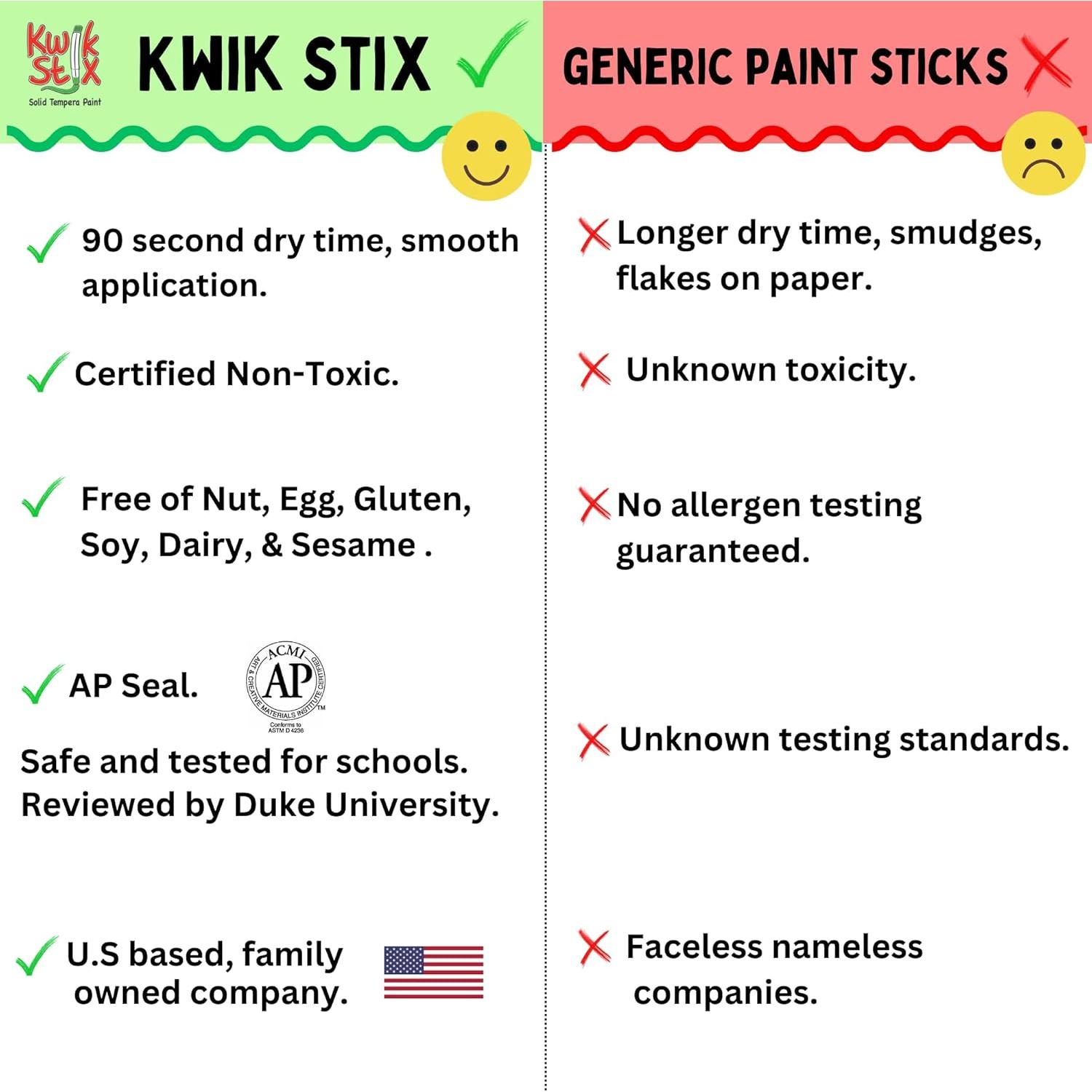 Kwik Stix Pintura Tempera Sólida 24 Colores Lavables