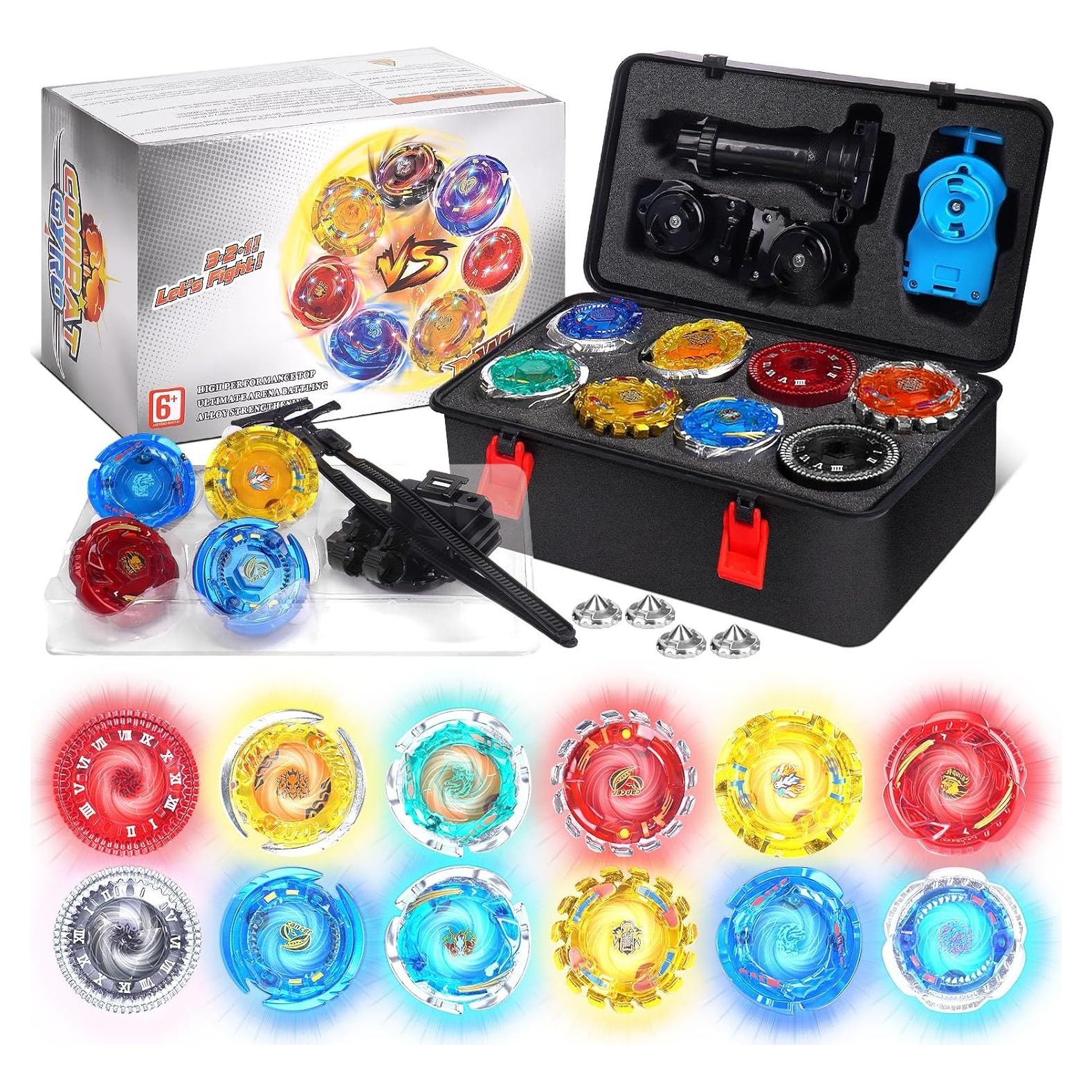 Conjunto Bey Battle Blade BUPASAK 12 Peonzas Luminosas