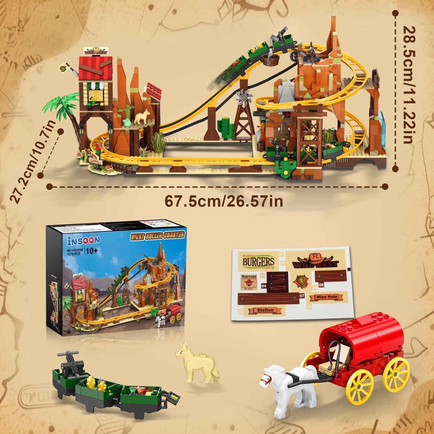 Juego de Construcción Montaña Rusa INSOON 1270PCS para 10+