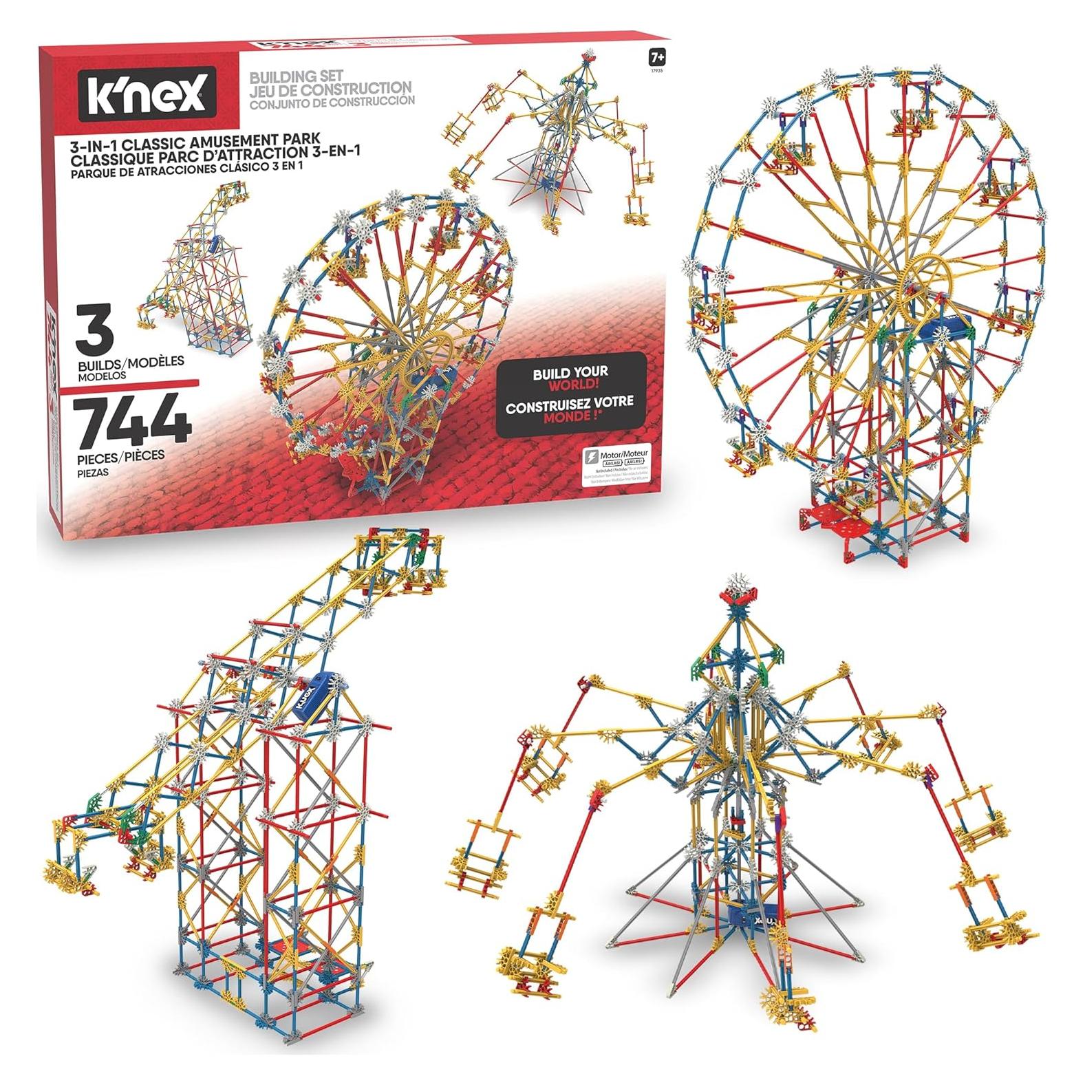 K'NEX Set de Construcción Parque Diversiones 3 en 1 744 Piezas