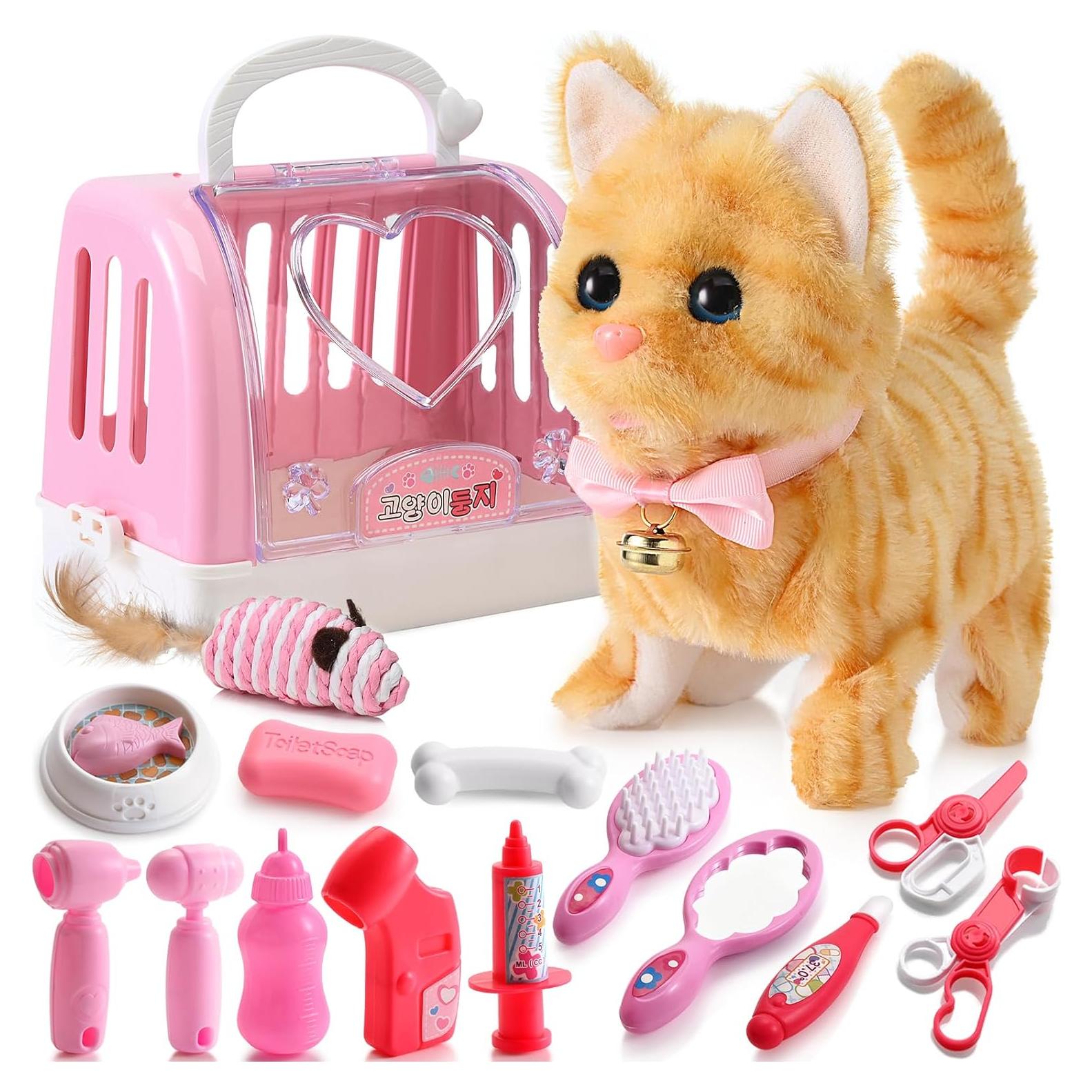 Robot Peluche Interactivo Gatito WorWoder Amarillo 21.8 cm