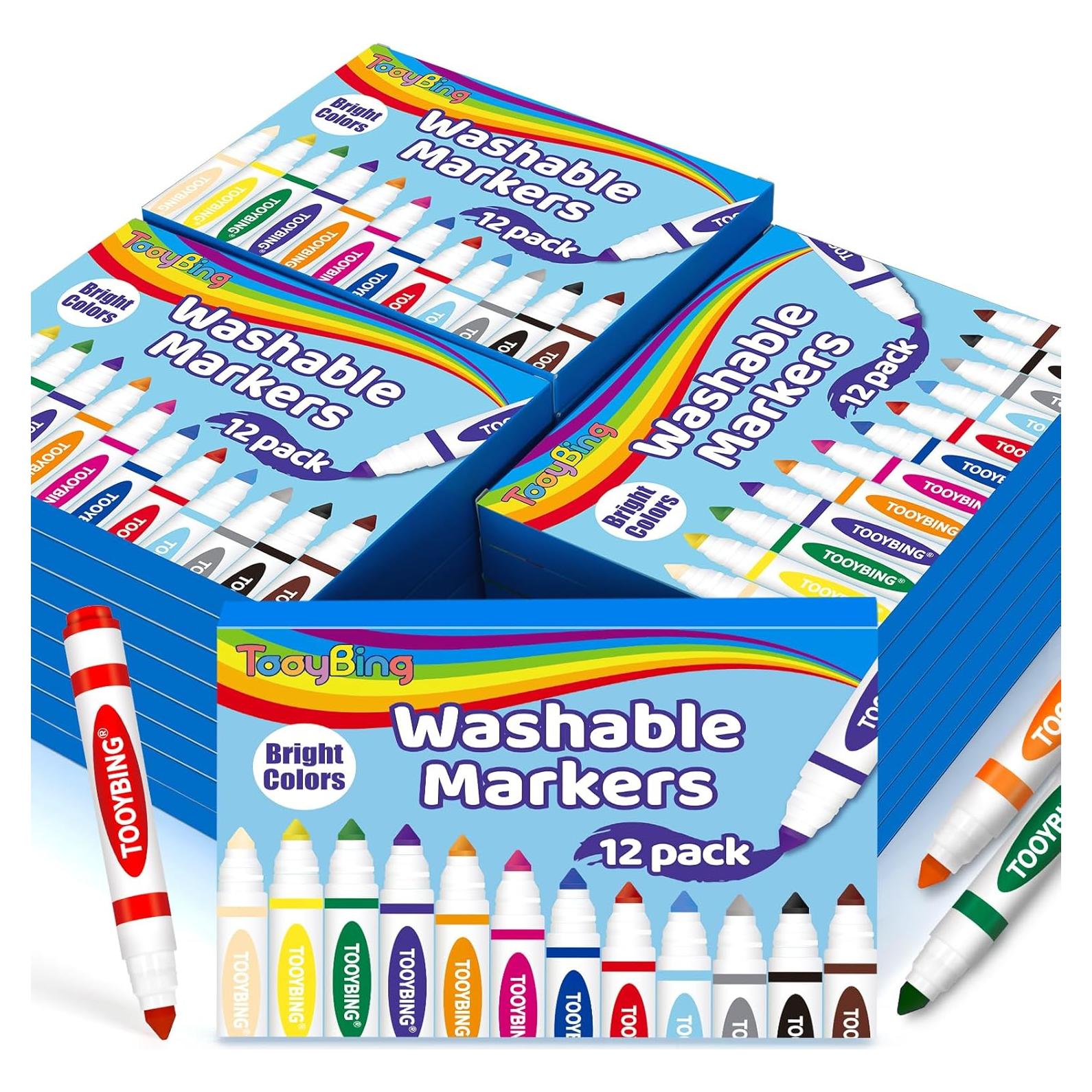 Marcadores Lavables TooyBing 288 Pzas 12 Colores Punta Gruesa
