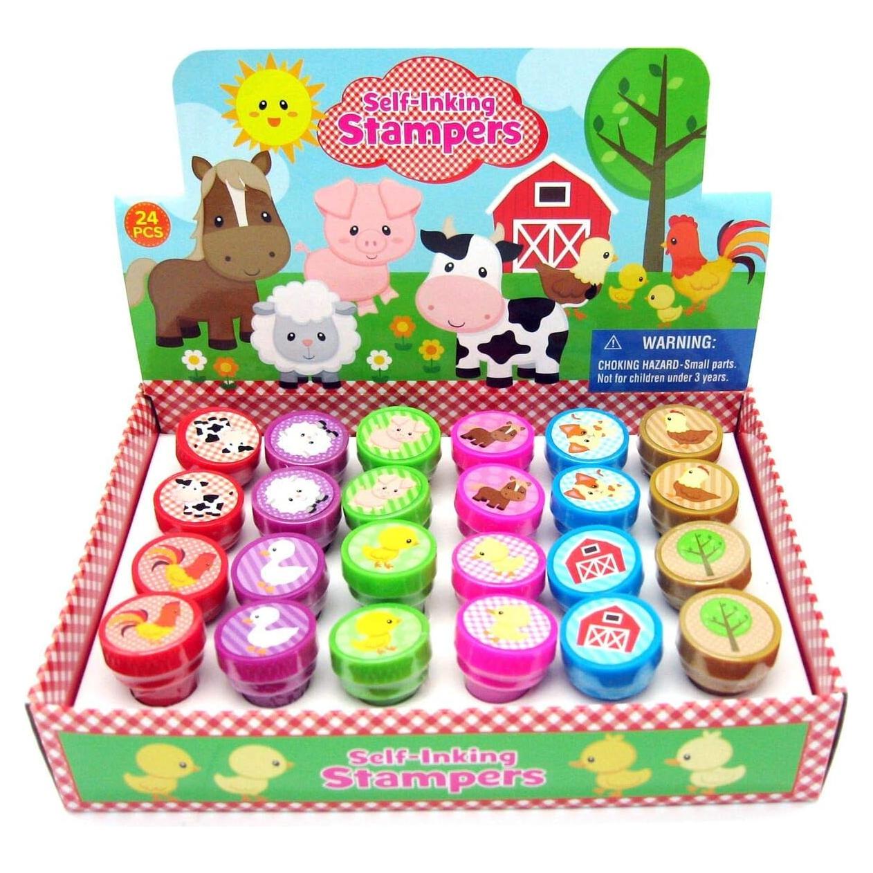 Sellos de Plástico y Goma de Animales de Granja TINYMILLS - 24 Pcs