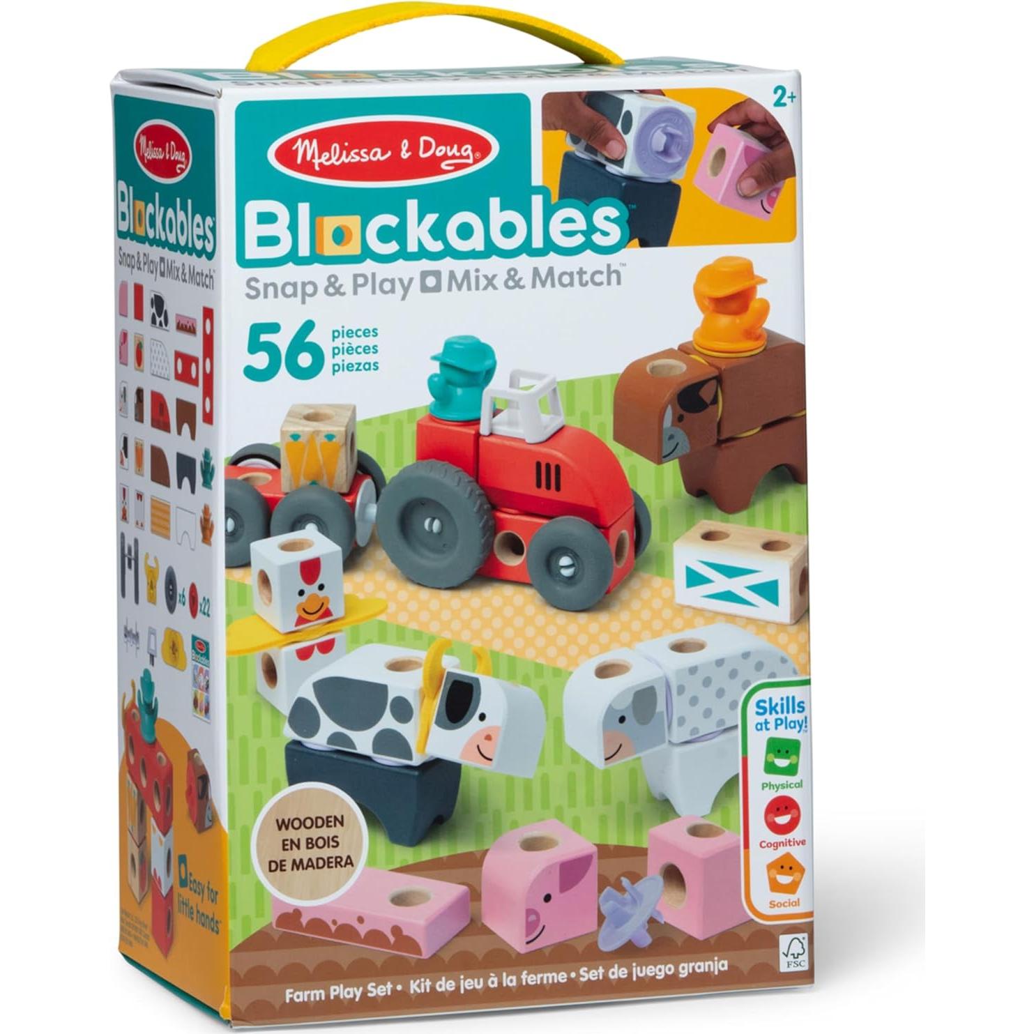 Bloques de Madera Conectables Melissa & Doug Granja 56 Piezas