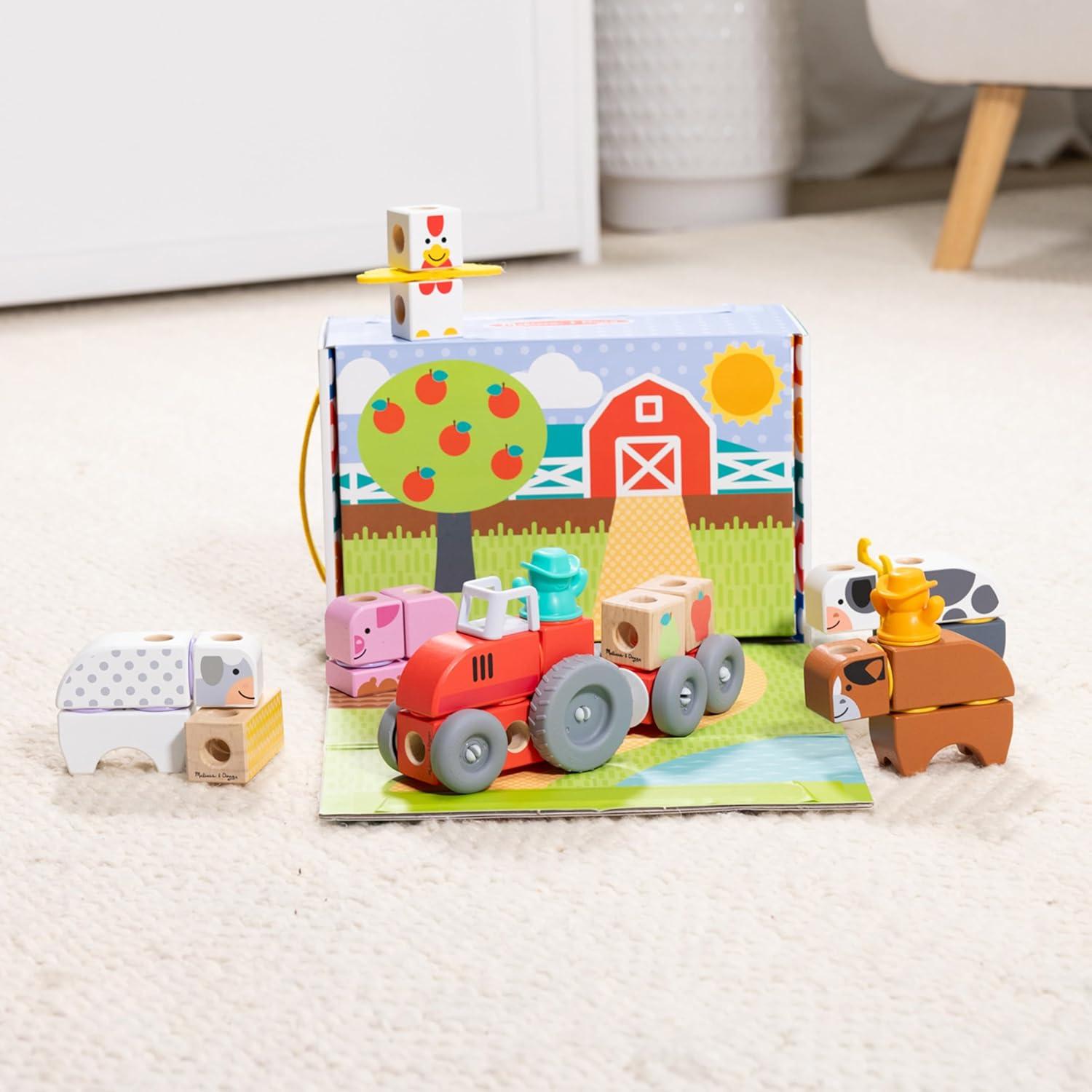 Bloques de Madera Conectables Melissa & Doug Granja 56 Piezas