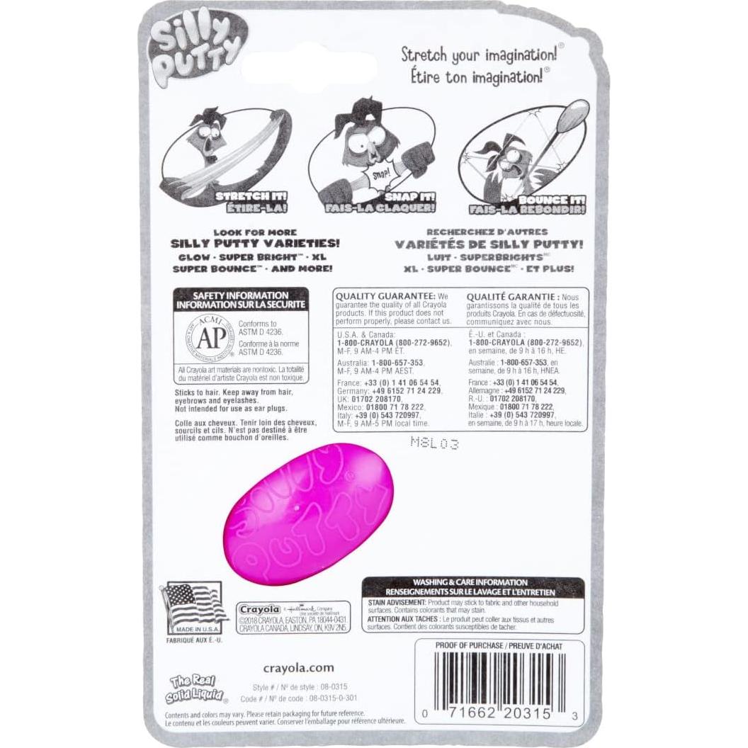 Silly Putty Crayola Super Brillantes 18g - Juguete Antiestrés