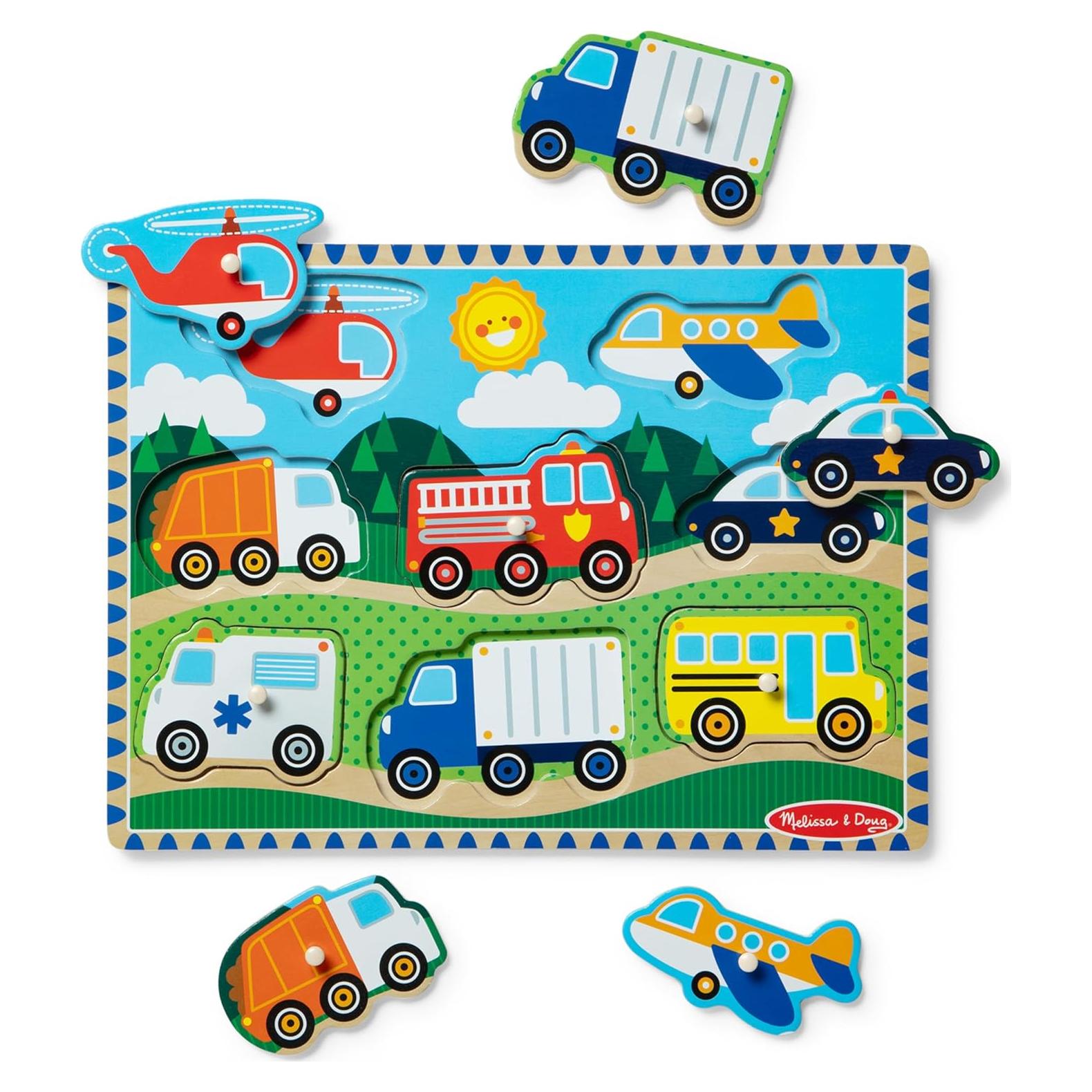 Rompecabezas de Madera Melissa & Doug Vehículos 8 Piezas