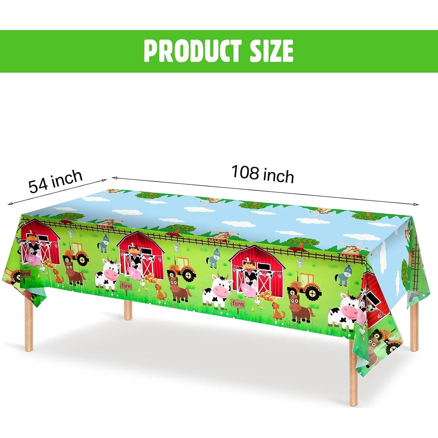 Mantel de Fiesta Kasyat Animales de Granja 274x137 cm 3 Piezas