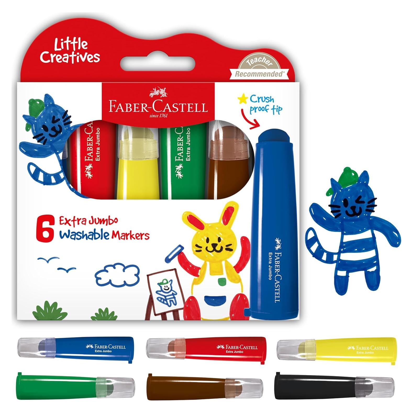 Marcadores Jumbo Lavables Faber-Castell Little Creatives - 6 Colores
